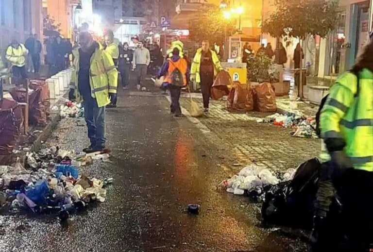 Πάνω από 10 τόνοι σκουπίδια την Τσικνοπέμπτη μόνο στη Βασιλέως Ηρακλείου στη Θεσσαλονίκη