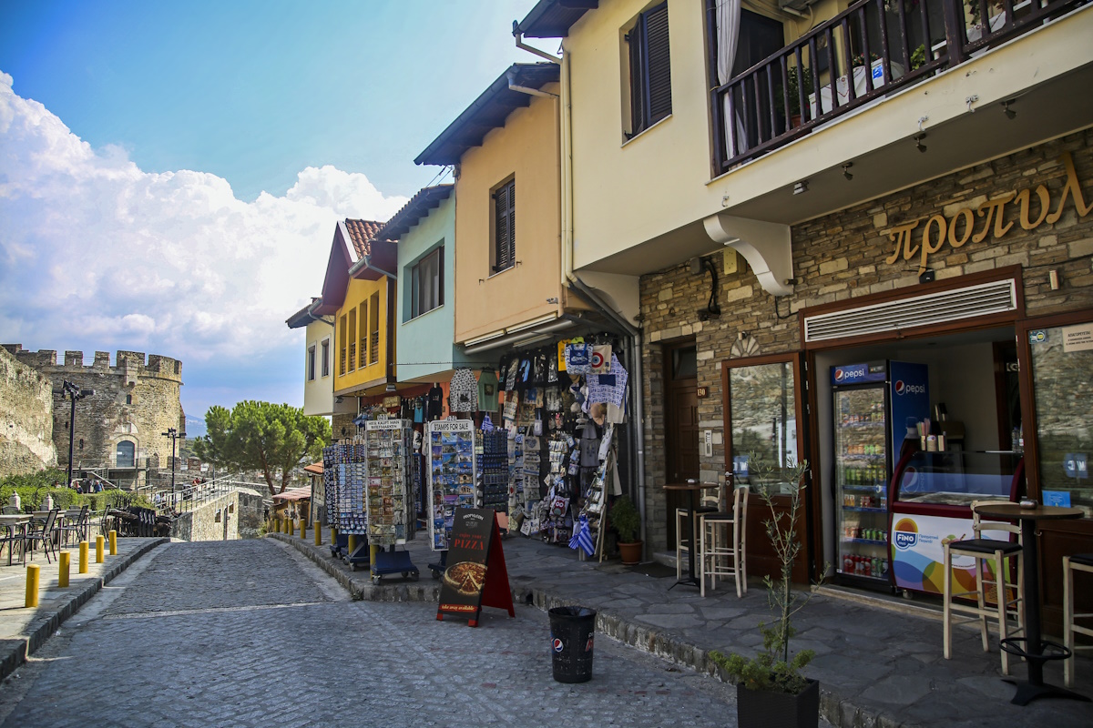 Street in old town in Thessaloniki, Greece