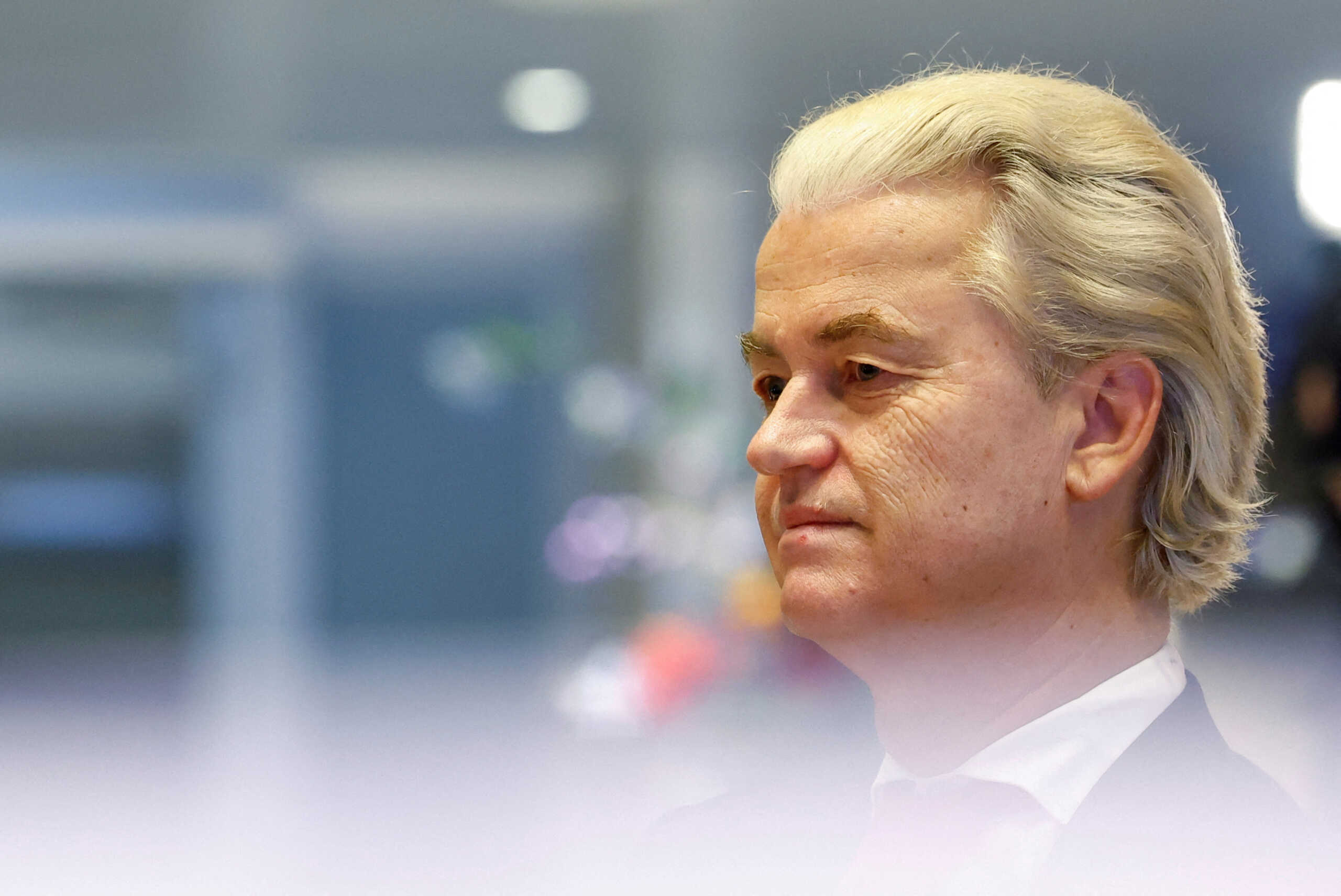 FILE PHOTO: Dutch far-right politician and leader of the PVV party Geert Wilders attends a meeting of Dutch parties' lead candidates, for the first time after elections, in which far-right politician Geert Wilders booked major gains, to begin coalition talks in The Hague, Netherlands, November 24, 2023. REUTERS
