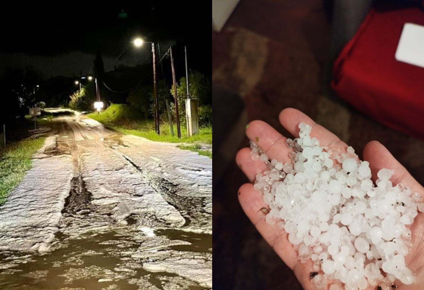 Τρίκαλα: Το «έστρωσε» με πυκνό χαλάζι – Ποτάμια οι δρόμοι από την καταιγίδα