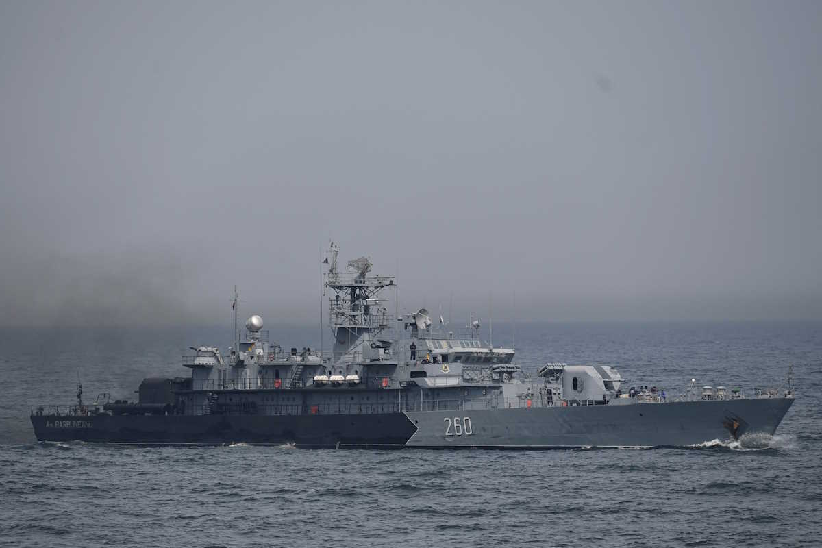 Romanian corvette "Admiral Barbuneanu" takes part in the Sea Shield 2024 NATO-led drill in the Black Sea, outside Constanta, Romania, April 16, 2024. Inquam Photos