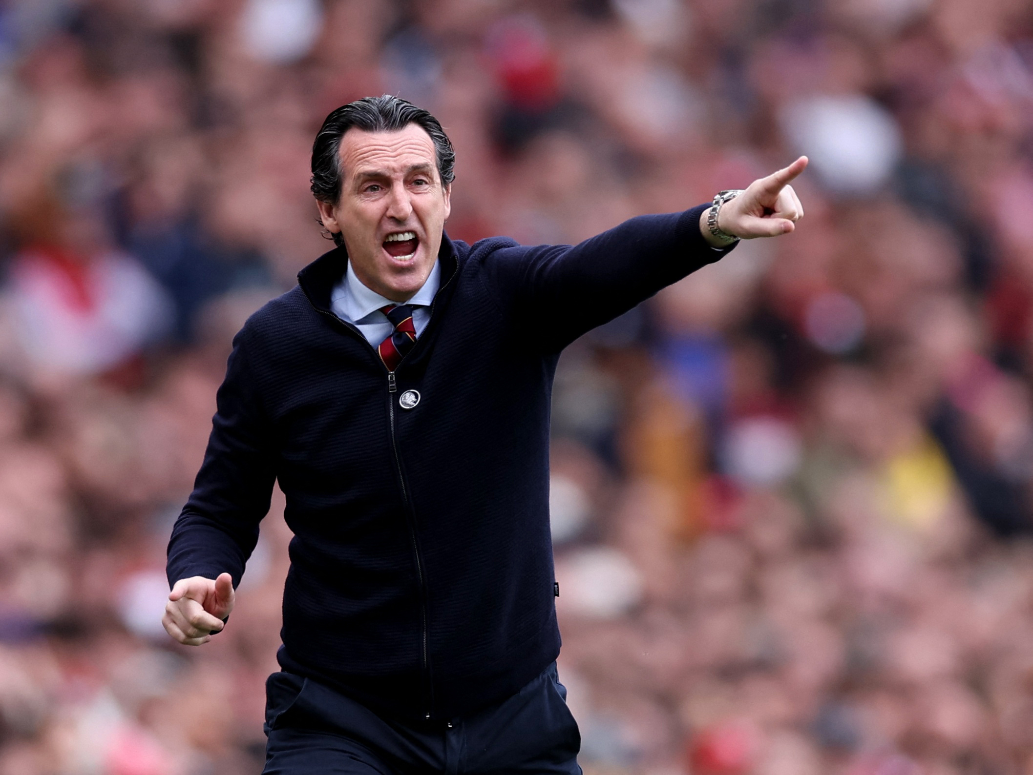 Soccer Football - Premier League - Arsenal v Aston Villa - Emirates Stadium, London, Britain - April 14, 2024 Aston Villa manager Unai Emery REUTERS