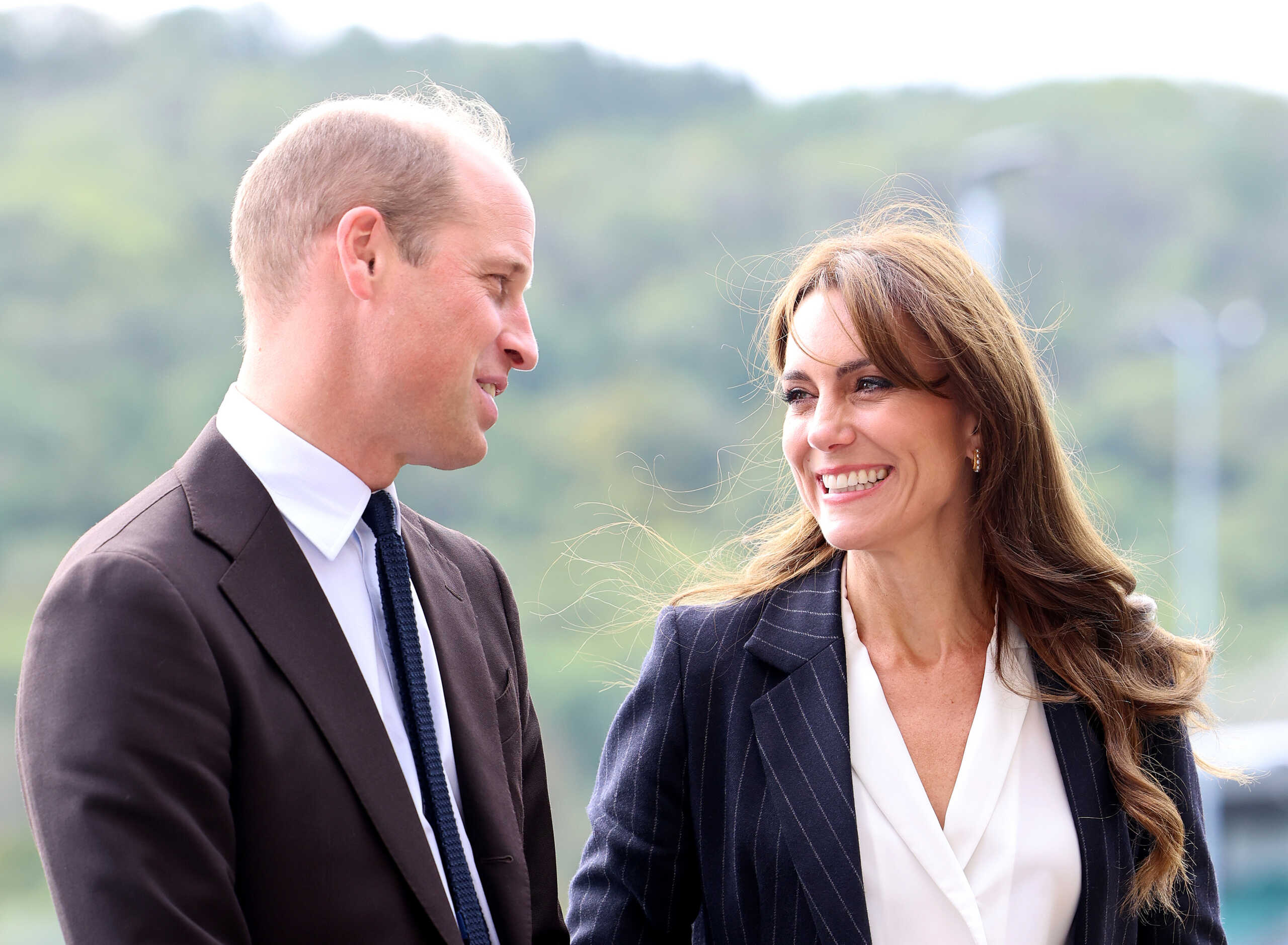 CARDIFF, WALES - OCTOBER 03: Prince William, Prince of Wales and Catherine, Princess of Wales visits Fitzalan High School as she celebrates the beginning of Black History Month on October 03, 2023 in Cardiff, Wales. In celebration of the 75th anniversary of the arrival of HMT Empire Windrush, the Prince and Princess of Wales will hear from pupils about the work they have been doing around black history. (Photo by Chris Jackson