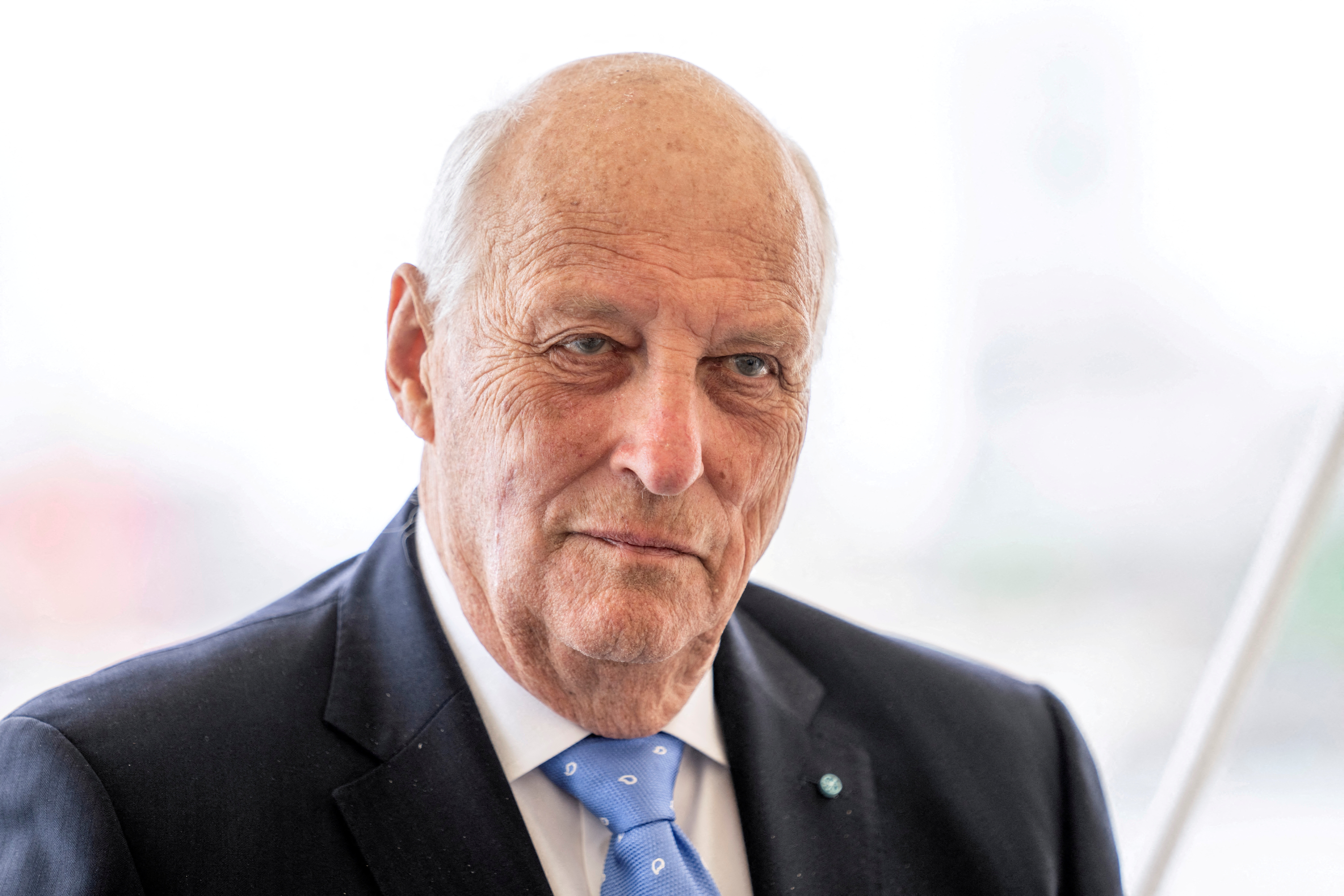 FILE PHOTO: FILE PHOTO: Norway's King Harald during a press conference on the royal yacht Norge in Aarhus, Denmark June 16, 2023.  Ritzau Scanpix