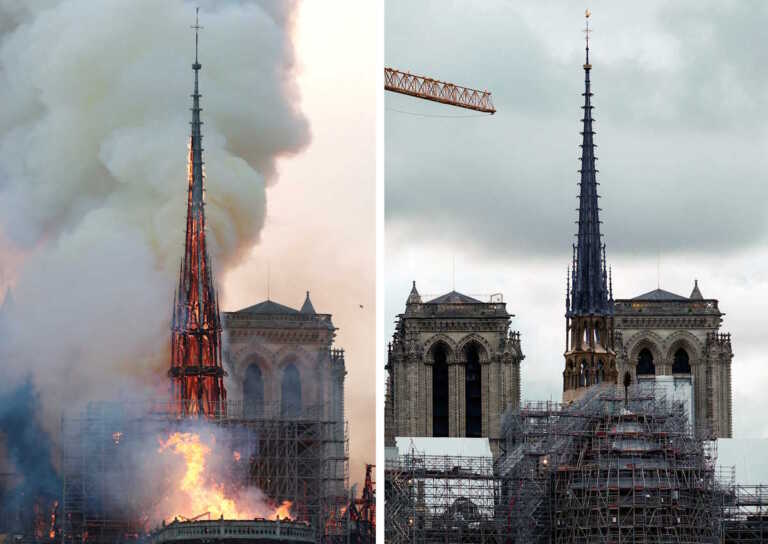 Το πριν και το μετά την τεράστια πυρκαγιά στην Παναγία των Παρισίων - 5 χρόνια σε φωτογραφίες