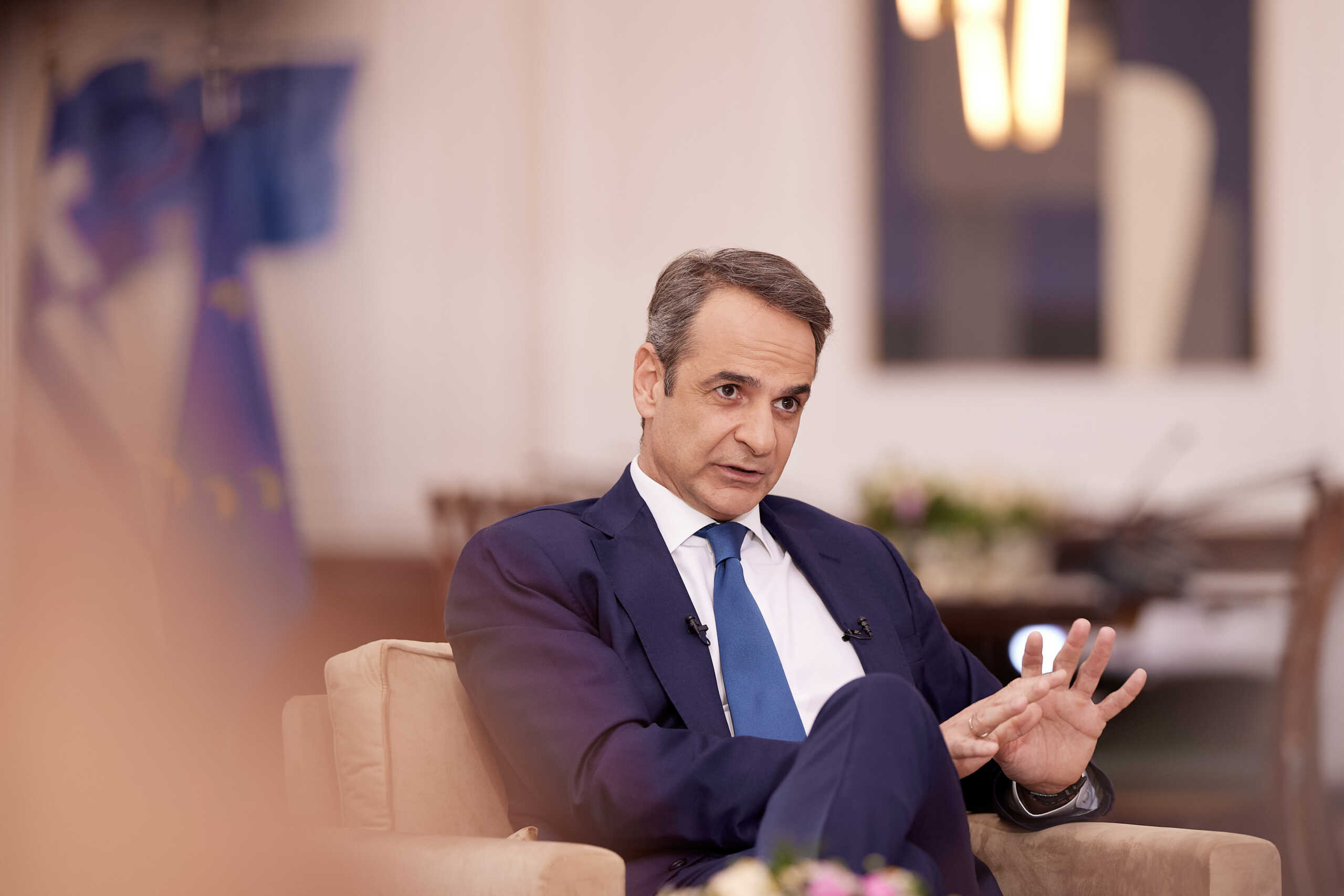 Συνέντευξη του πρωθυπουργού Κυριάκου Μητσοτάκη στην εκπομπή "Καλημέρα Ελλάδα" και στους δημοσιογράφους Γιώργο Παπαδάκη και Μαρία Αναστασοπούλου, Πέμπτη 11 Απριλίου 2024. 
(ΔΗΜΗΤΡΗΣ ΠΑΠΑΜΗΤΣΟΣ