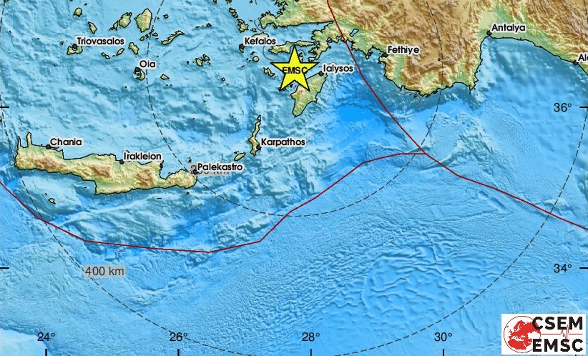 Σεισμός 4,2 κοντά στη Σύμη – Έγινε αισθητός και στην Τουρκία