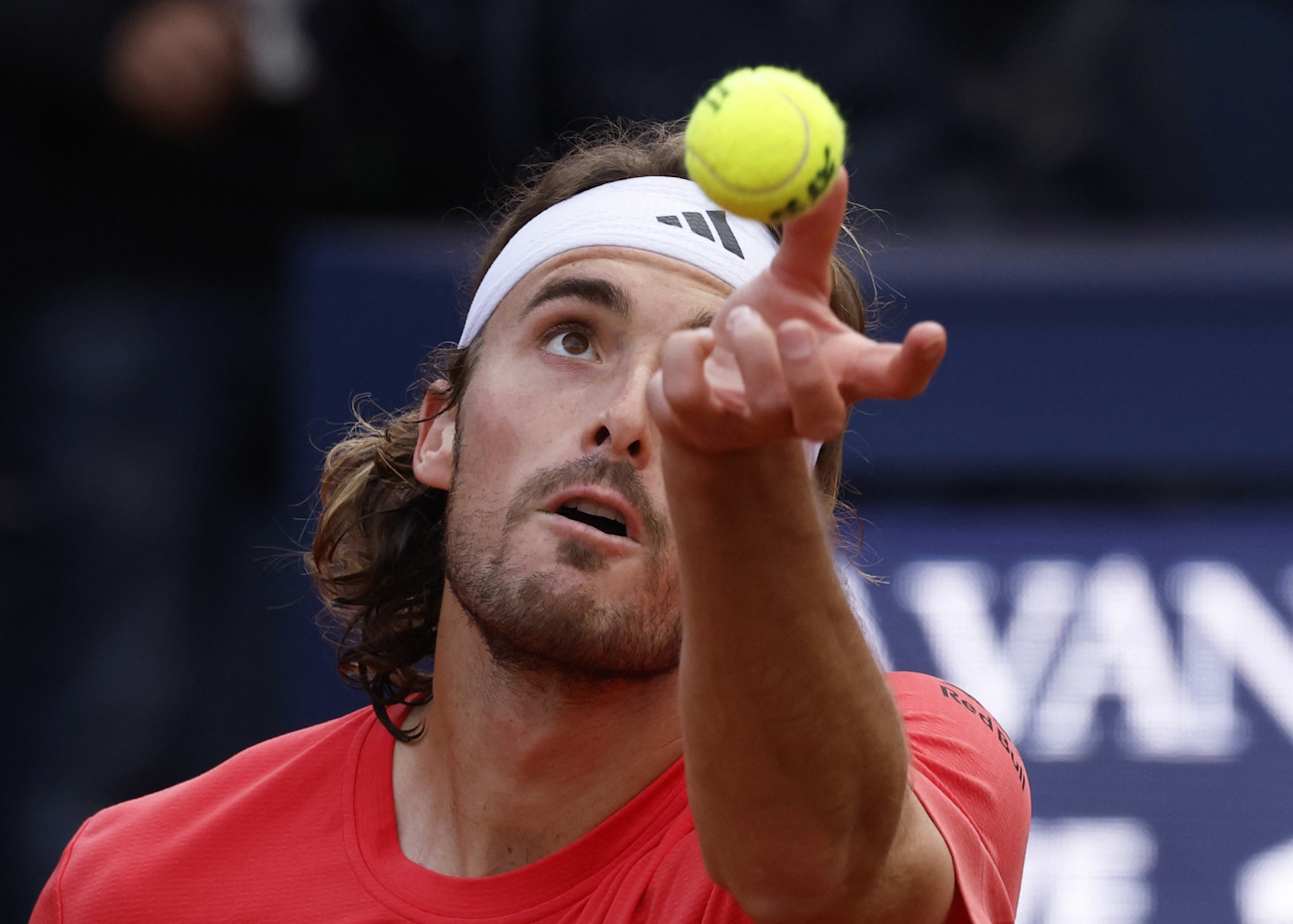 Tennis - ATP 500 - Barcelona Open - Real Club de Tenis, Barcelona, Spain - April 21, 2024 Greece's Stefanos Tsitsipas in action during the final match against Norway's Casper Ruud REUTERS