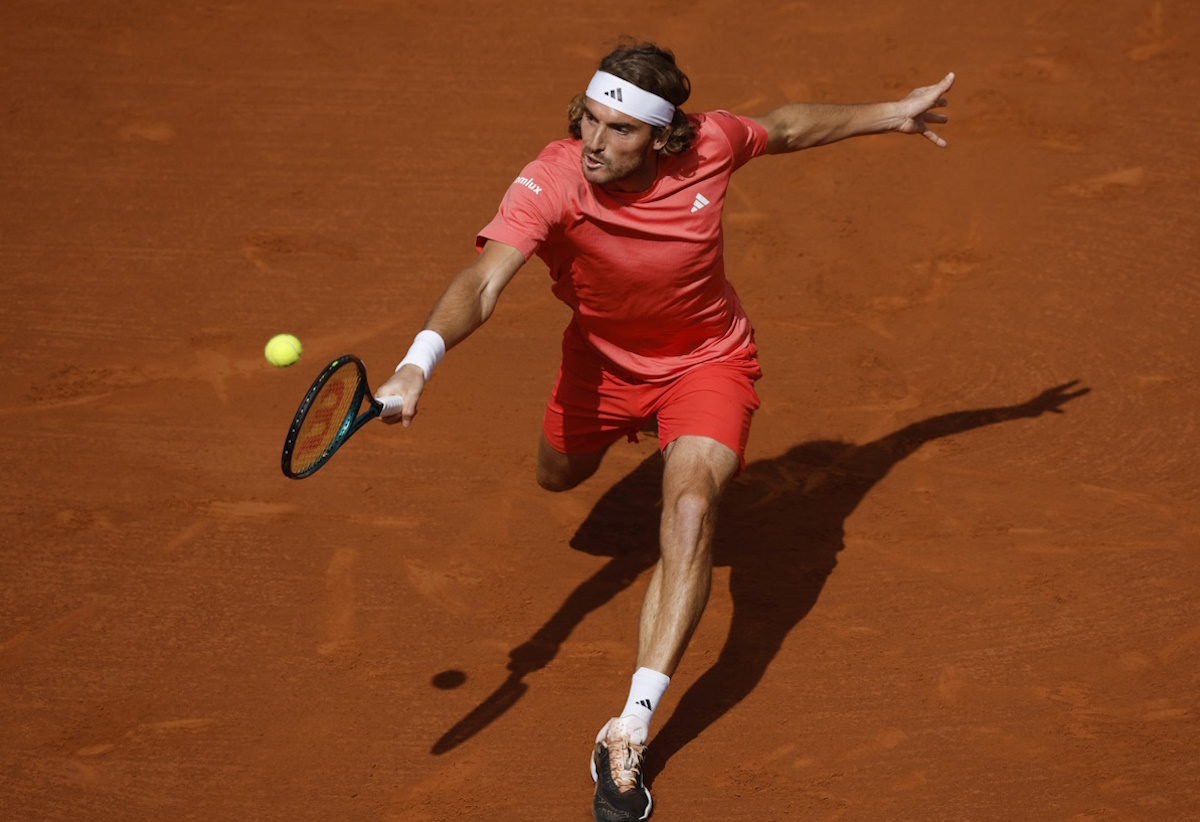 Tennis - ATP 500 - Barcelona Open - Real Club de Tenis, Barcelona, Spain - April 21, 2024 Greece's Stefanos Tsitsipas in action during the final match against Norway's Casper Ruud REUTERS