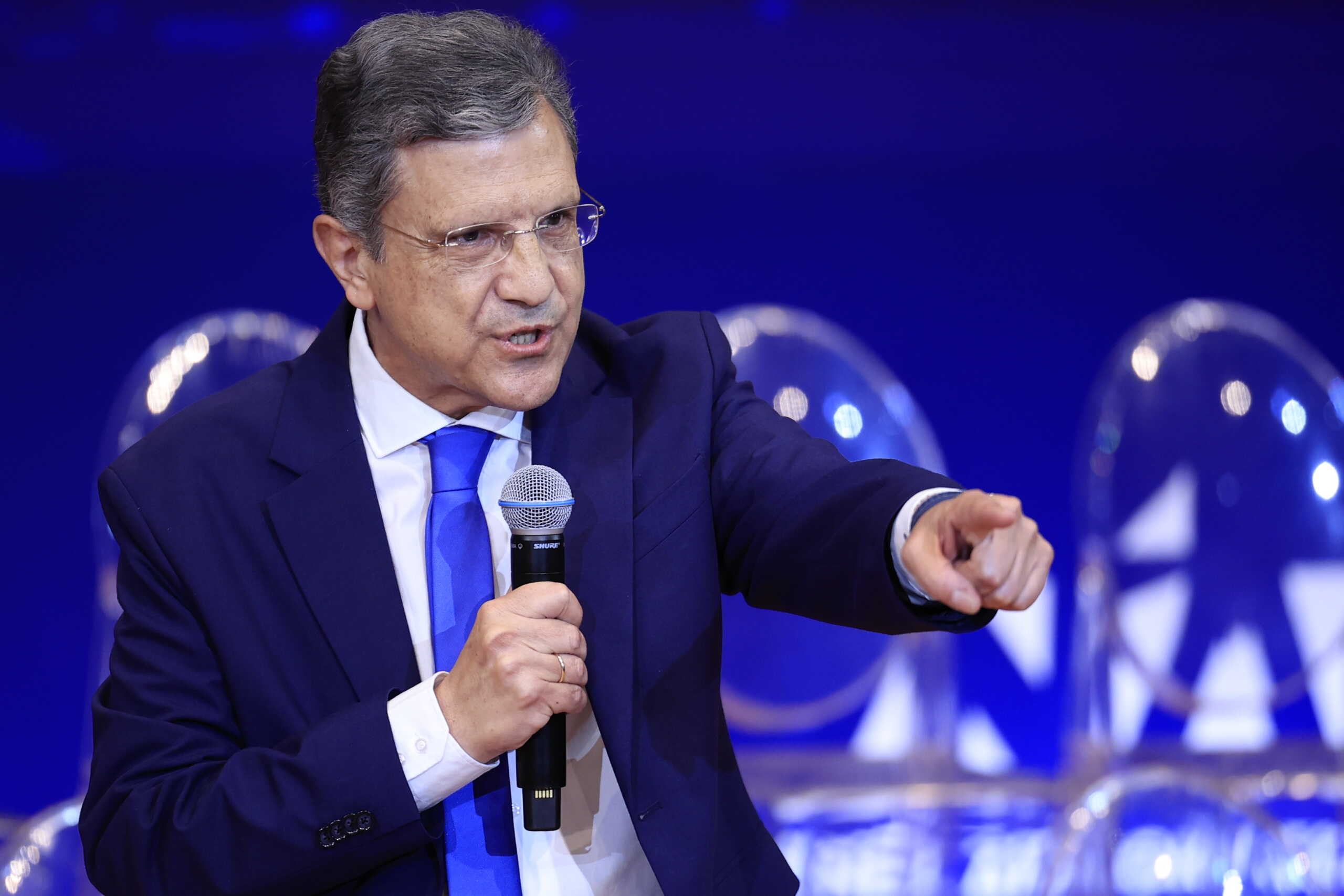 Παρουσίαση του ψηφοδελτίου της Νέας Δημοκρατίας για τις ευρωεκλογές της 9ης Ιουνίου, από τον Πρωθυπουργό και Πρόεδρο του κόμματος Κυριάκο Μητσοτάκη, στο Ωδείο Αθηνών, Δευτέρα 15 Απριλίου 2024. 
(ΓΙΩΡΓΟΣ ΚΟΝΤΑΡΙΝΗΣ