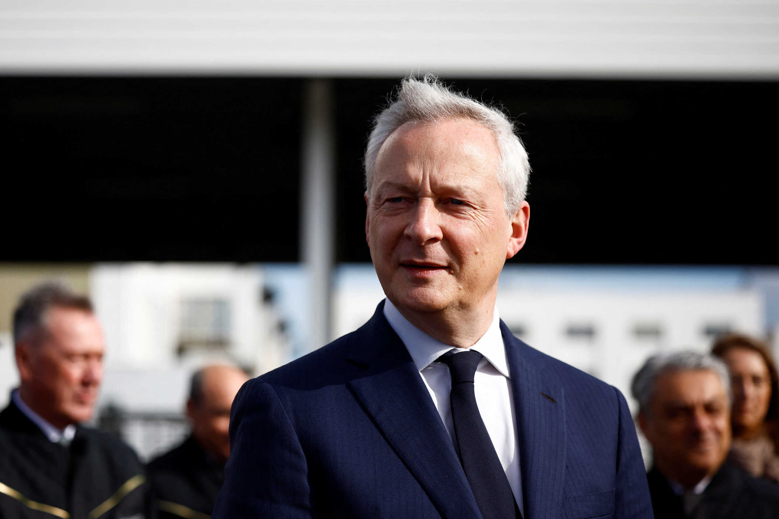 French Minister for Economy, Finance, Industry and Digital Security Bruno Le Maire arrives for a visit at the Renault Sandouville car factory, near Le Havre, France, March 29, 2024. REUTERS