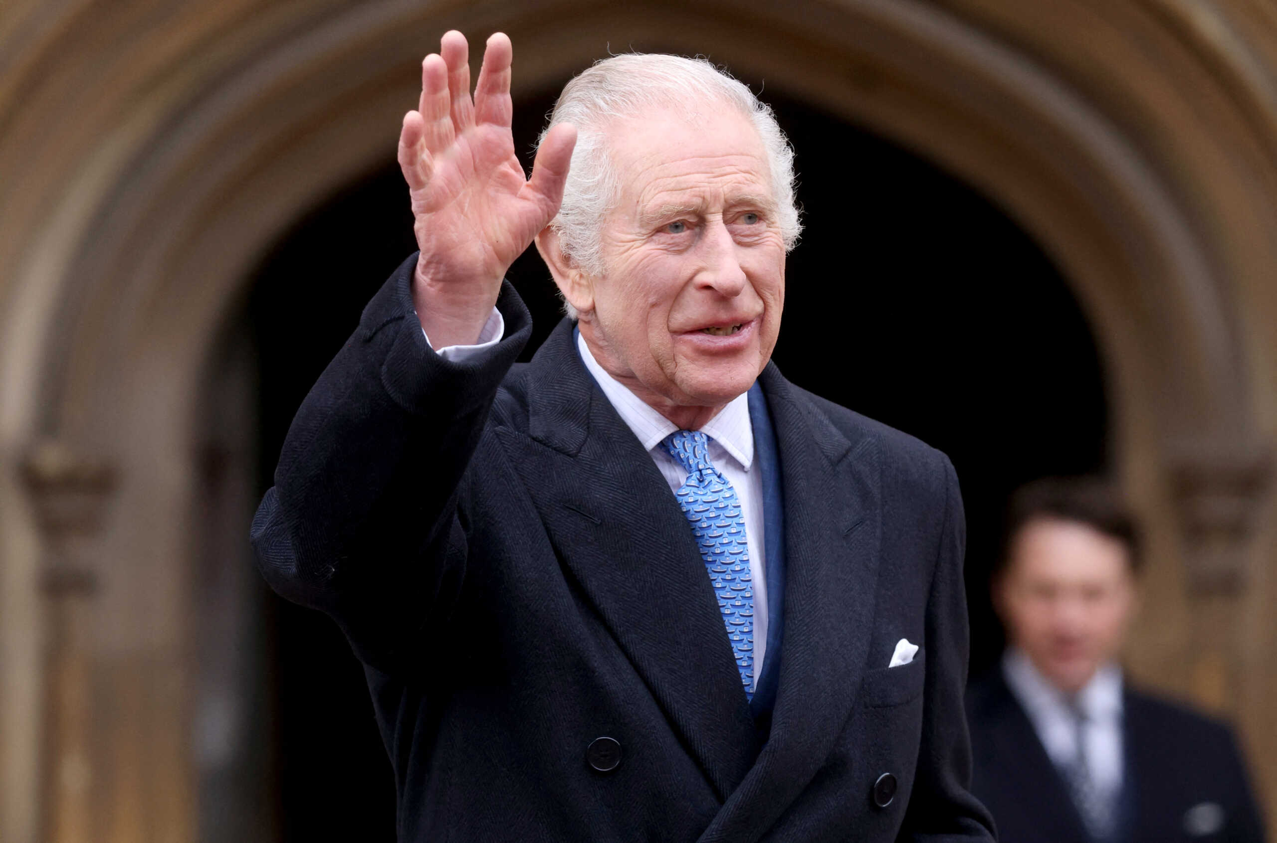 Britain's King Charles leaves after attending the Easter Matins Service at St. George's Chapel, Windsor Castle, Britain March 31, 2024. REUTERS