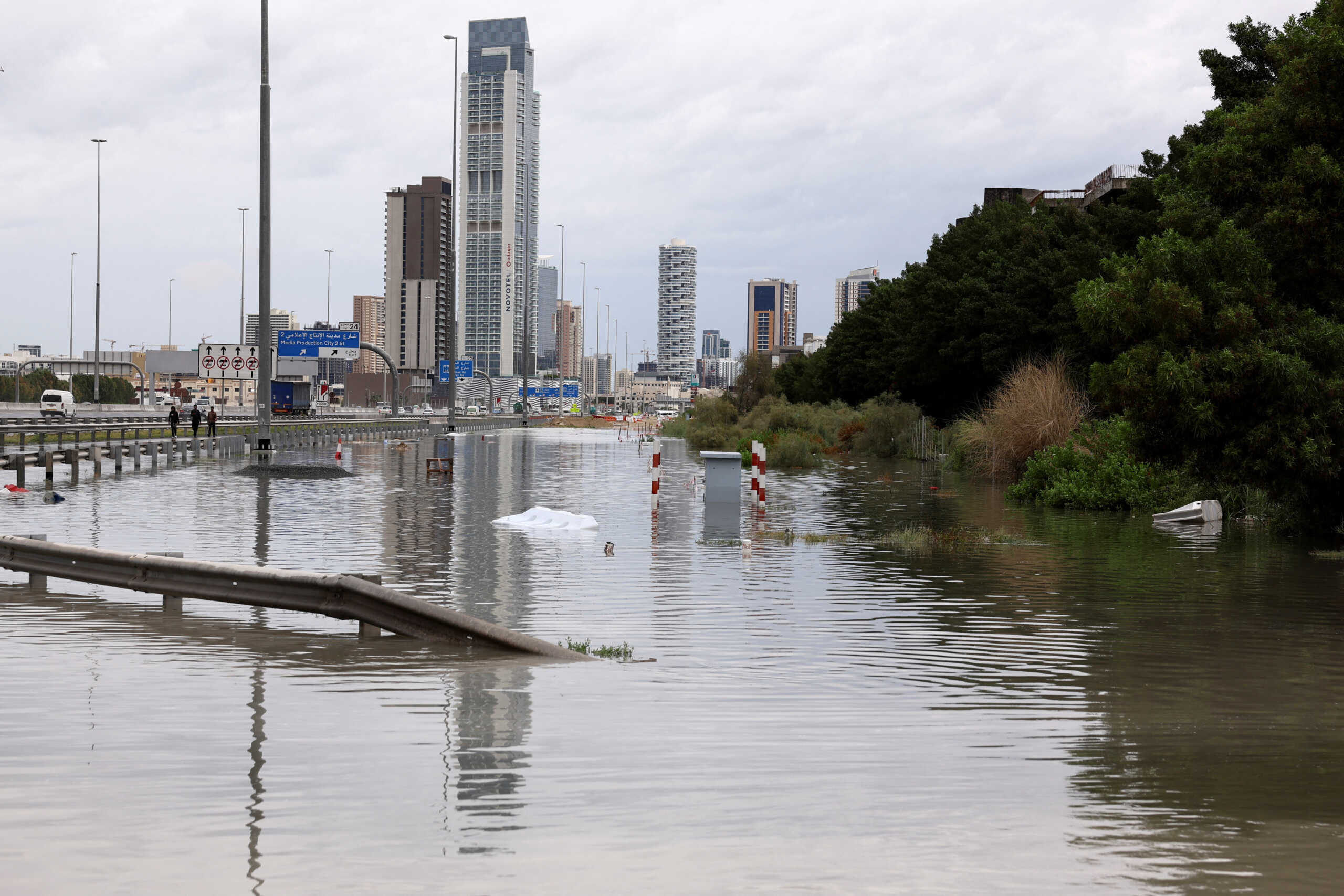 A general view of floods caused by heavy rains in Dubai, United Arab Emirates, April 16, 2024. REUTERS