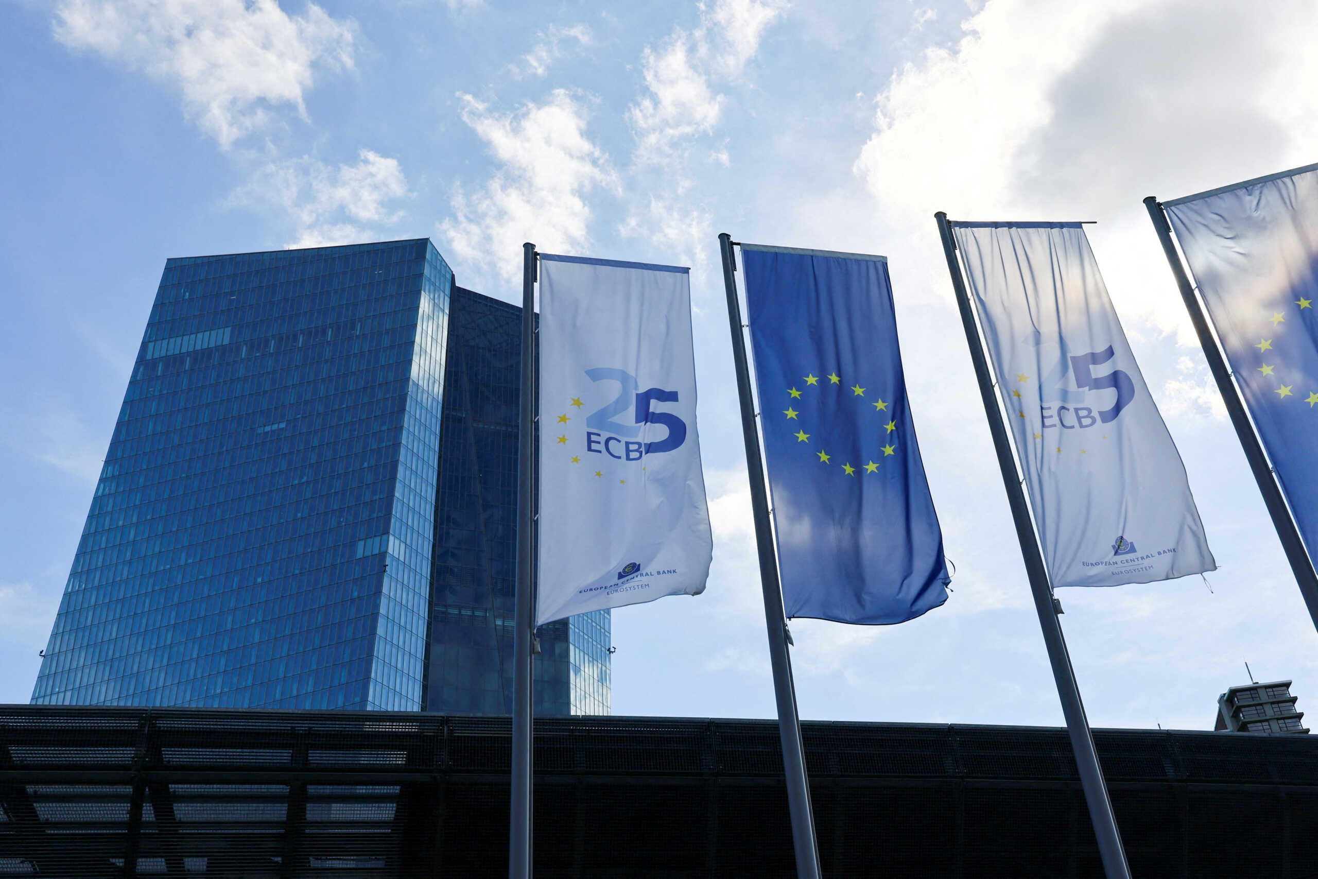 FILE PHOTO: A view shows the European Central Bank (ECB) building, on the day of the monthly news conference following the ECB's monetary policy meeting in Frankfurt, Germany, September 14, 2023. REUTERS