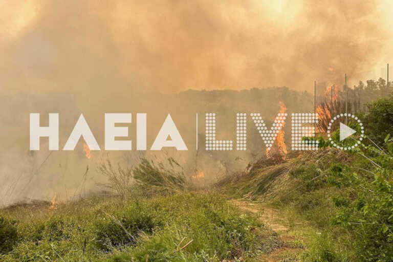 Φωτιά στην περιοχή Σχίνοι Ζαχάρως στην Ηλεία, κοντά σε κατοικημένη περιοχή