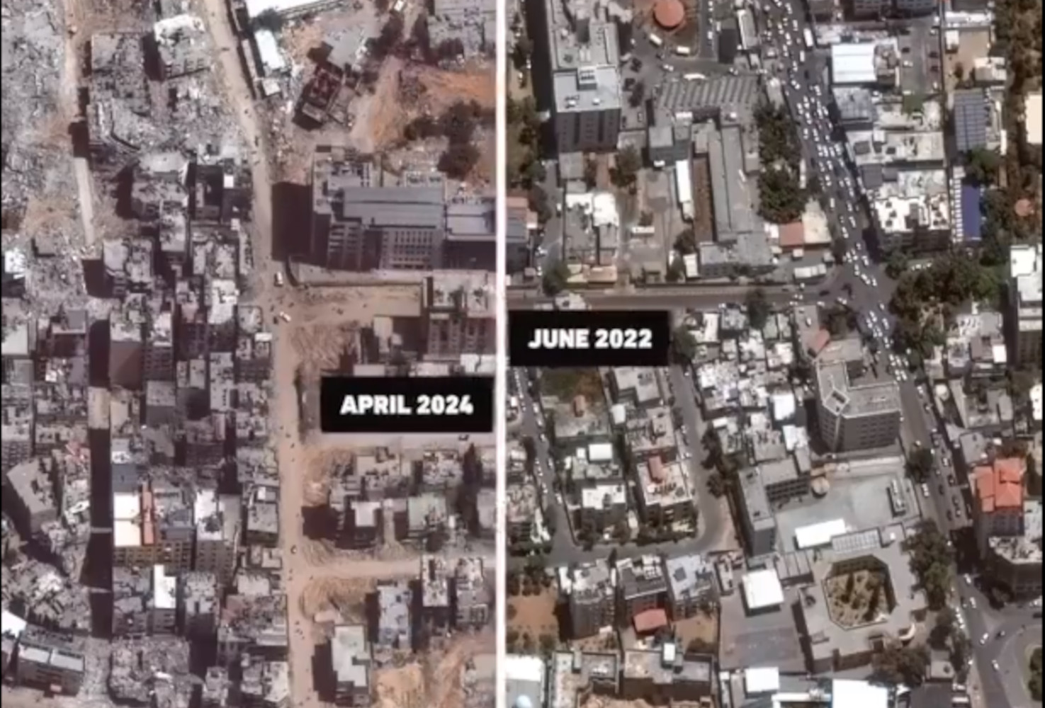 Λωρίδα της Γάζας: Σοκαριστικές εικόνες με το πριν και το μετά ύστερα από 6 μήνες βομβαρδισμών