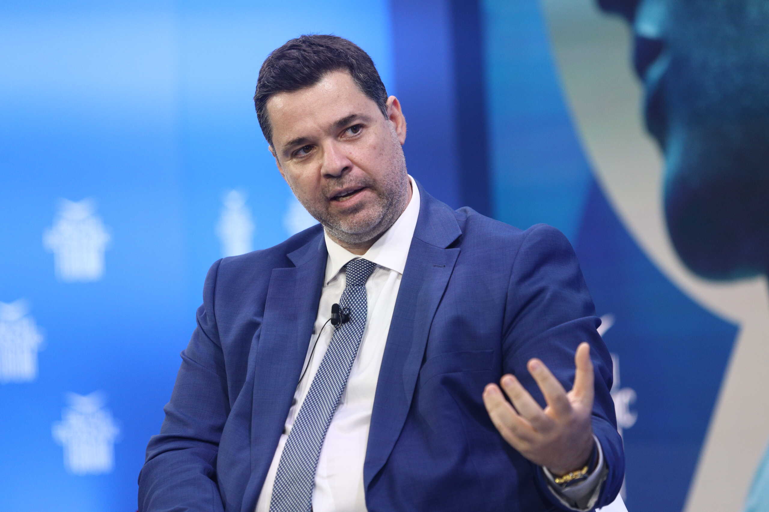 Στιγμιότυπο από την τρίτη ημέρα εργασιών του 9ου Οικονομικού Φόρουμ των Δελφών, Παρασκευή 12 Απριλίου 2024. 
(ΓΙΑΝΝΗΣ ΠΑΝΑΓΟΠΟΥΛΟΣ