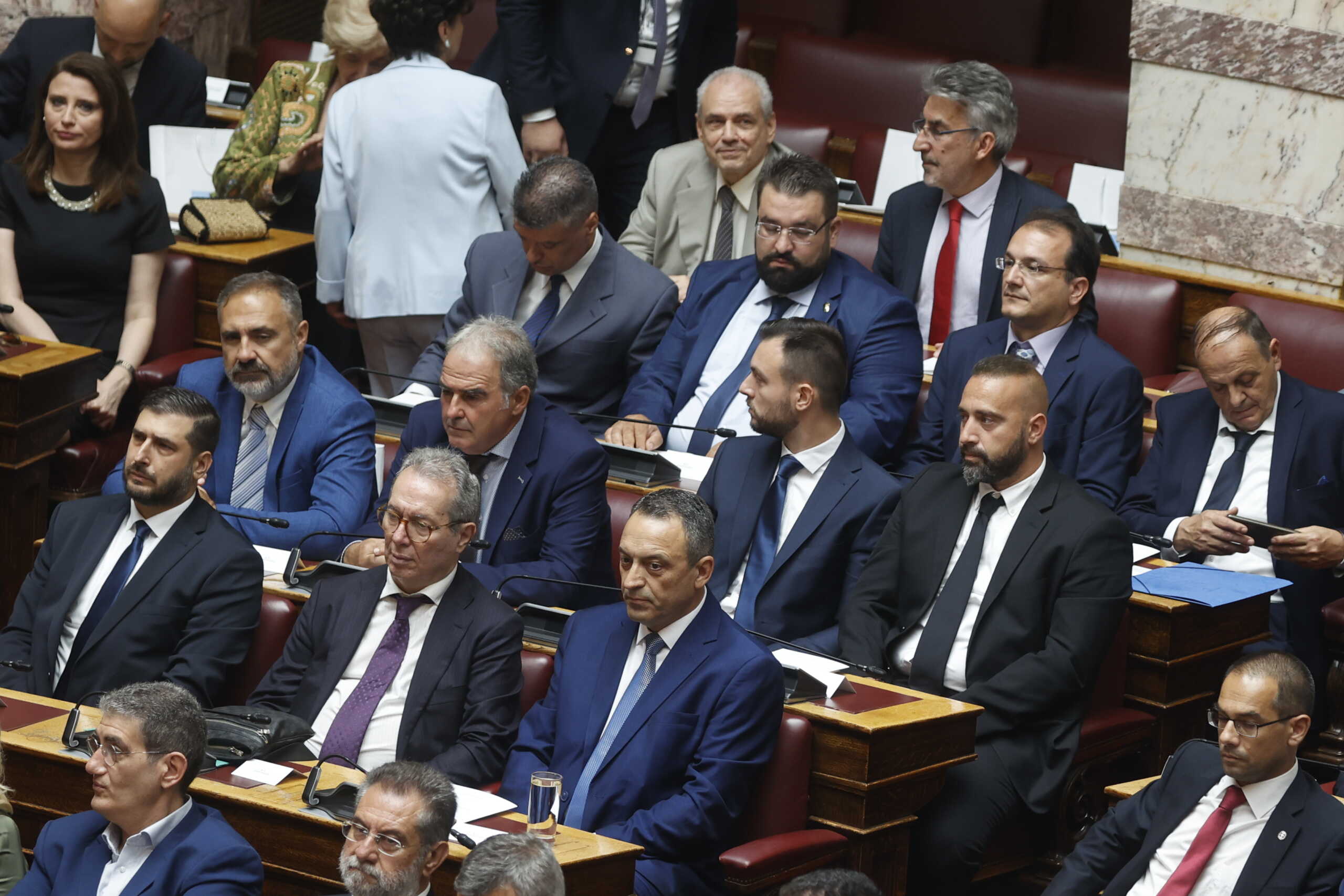 Ορκωμοσία της νέας Βουλής που προέκυψε από τις εθνικές εκλογές της 25 Ιουνίου, παρουσία της Προέδρου της Δημοκρατίας Κατερίνας Σακελλαροπούλου και του Πρωθυπουργού Κυριάκου Μητσοτάκη, Δευτέρα 3 Ιουλίου 2023.
(ΓΙΩΡΓΟΣ ΚΟΝΤΑΡΙΝΗΣ