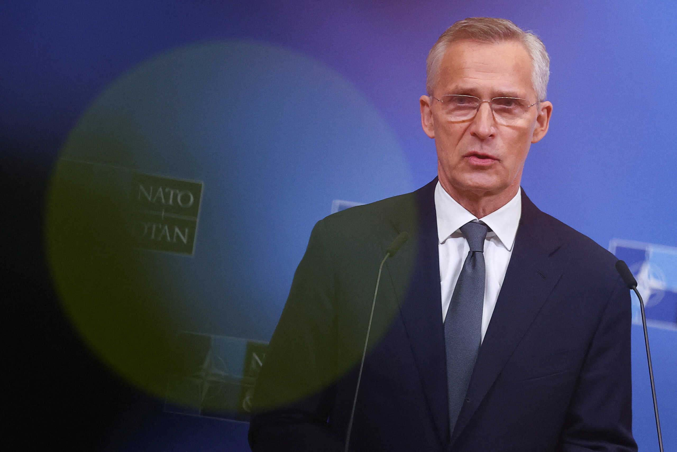 FILE PHOTO: NATO Secretary General Jens Stoltenberg presents the alliance's annual report at NATO headquarters in Brussels, Belgium March 14, 2024. REUTERS