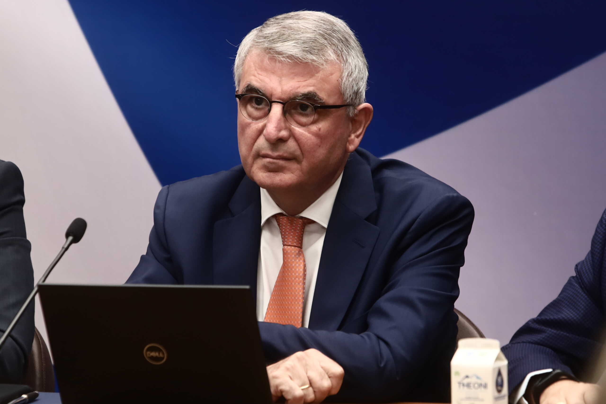 Συνέντευξη τύπου από τον υπουργό Εργασίας και Κοινωνικής Ασφάλισης Άδωνι Γεωργιάδη, τον υφυπουργό Πάνο Τσακλόγλου και τον Γενικό Γραμματέα Νίκο Μηλαπίδη για το νέο ασφαλιστικό νομοσχέδιο, Πέμπτη 19 Οκτωβρίου 2023. 
(ΚΩΣΤΑΣ ΤΖΟΥΜΑΣ