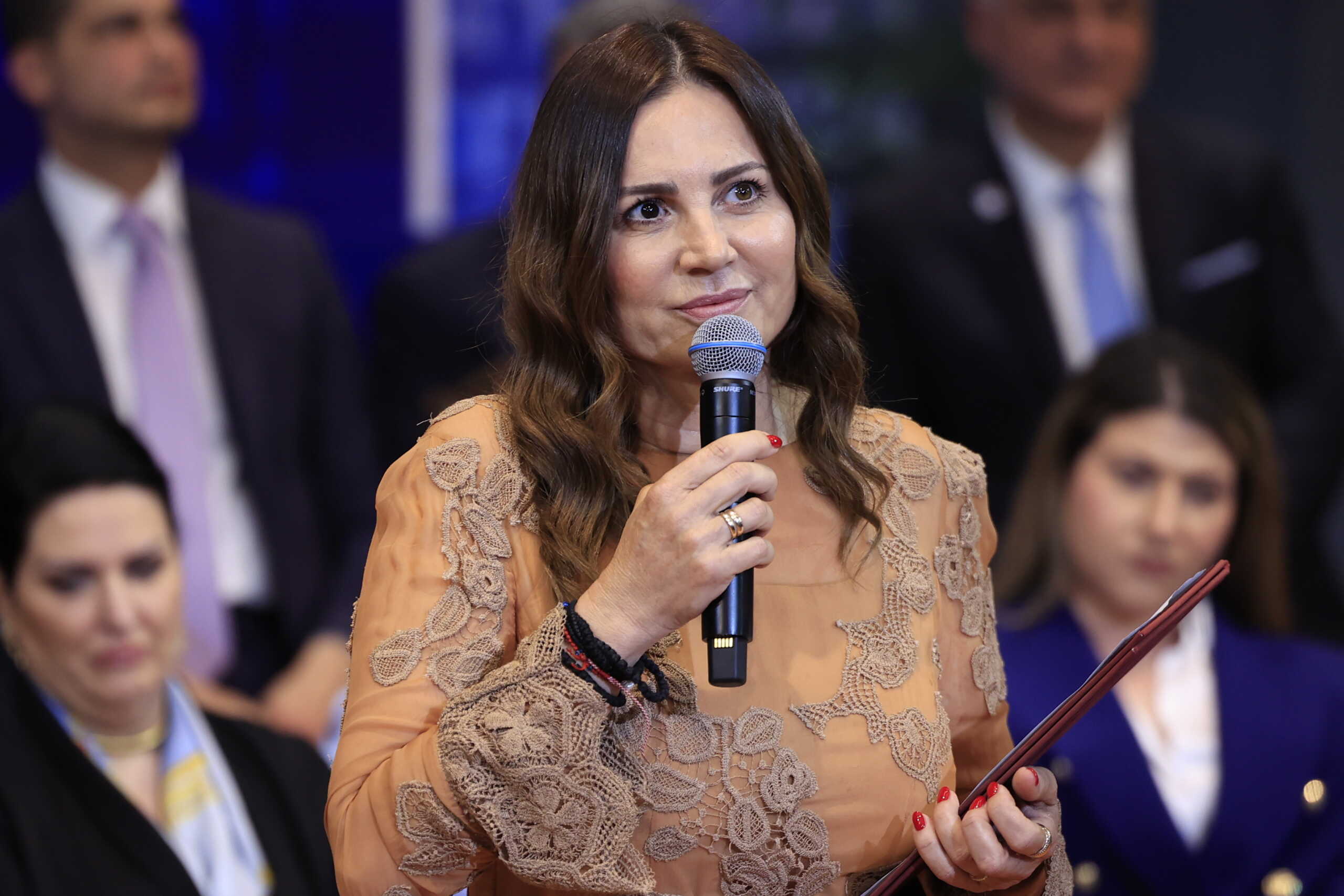 Παρουσίαση του ψηφοδελτίου της Νέας Δημοκρατίας για τις ευρωεκλογές της 9ης Ιουνίου, από τον Πρωθυπουργό και Πρόεδρο του κόμματος Κυριάκο Μητσοτάκη, στο Ωδείο Αθηνών, Δευτέρα 15 Απριλίου 2024. 
(ΓΙΩΡΓΟΣ ΚΟΝΤΑΡΙΝΗΣ