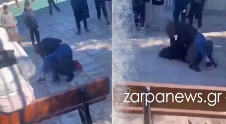 Βίντεο σοκ με μαθήτριες να πλακώνονται στο ξύλο σε σχολείο στα Χανιά - Ατάραχοι παρακολουθούσαν οι συμμαθητές τους