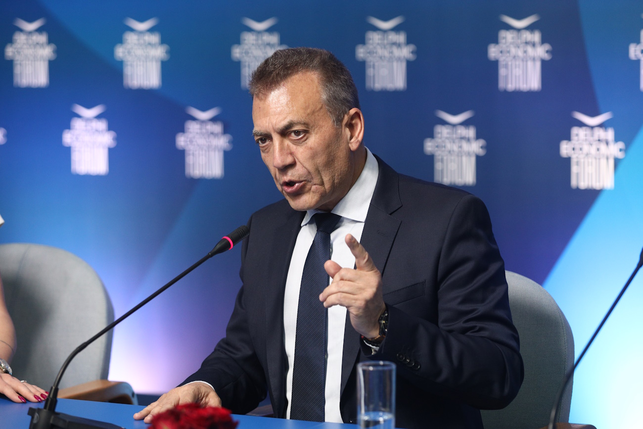 Στιγμιότυπο από την δεύτερη ημέρα εργασιών του 9ου Οικονομικού Φόρουμ των Δελφών, Πέμπτη 11 Απριλίου 2024. 
(ΓΙΑΝΝΗΣ ΠΑΝΑΓΟΠΟΥΛΟΣ