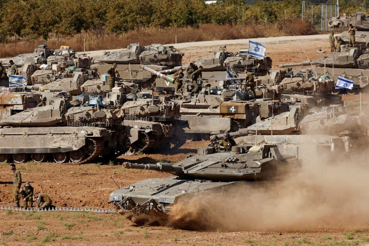 An Israeli tank maneuvers, amid the ongoing conflict between Israel and the Palestinian Islamist group Hamas, near the Israel-Gaza Border, in southern Israel, May 7, 2024. REUTERS