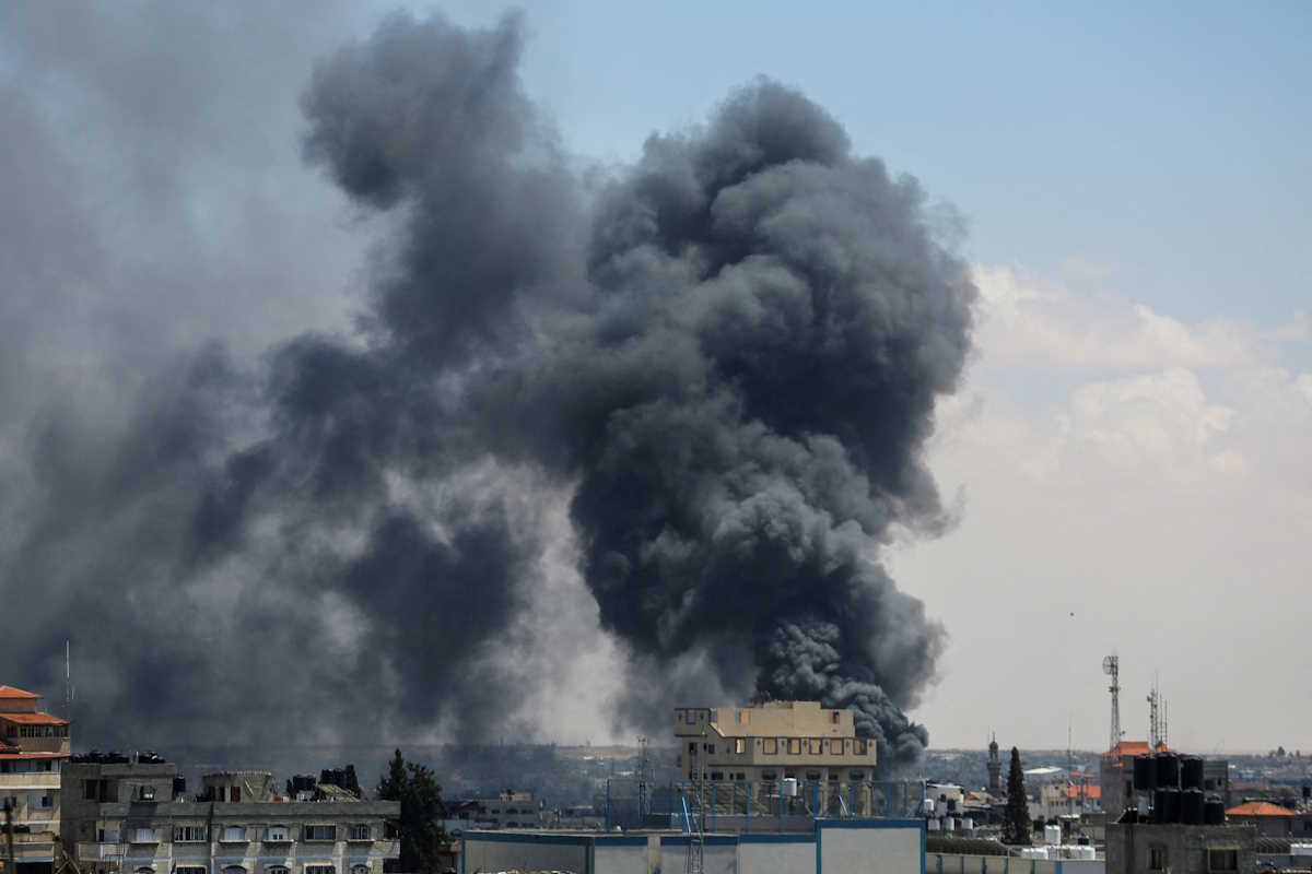 Smoke rises after an Israeli strike as Israeli forces launch a ground and air operation in the eastern part of Rafah, amid the ongoing conflict between Israel and Hamas, in Rafah, in the southern Gaza Strip May 7, 2024. REUTERS