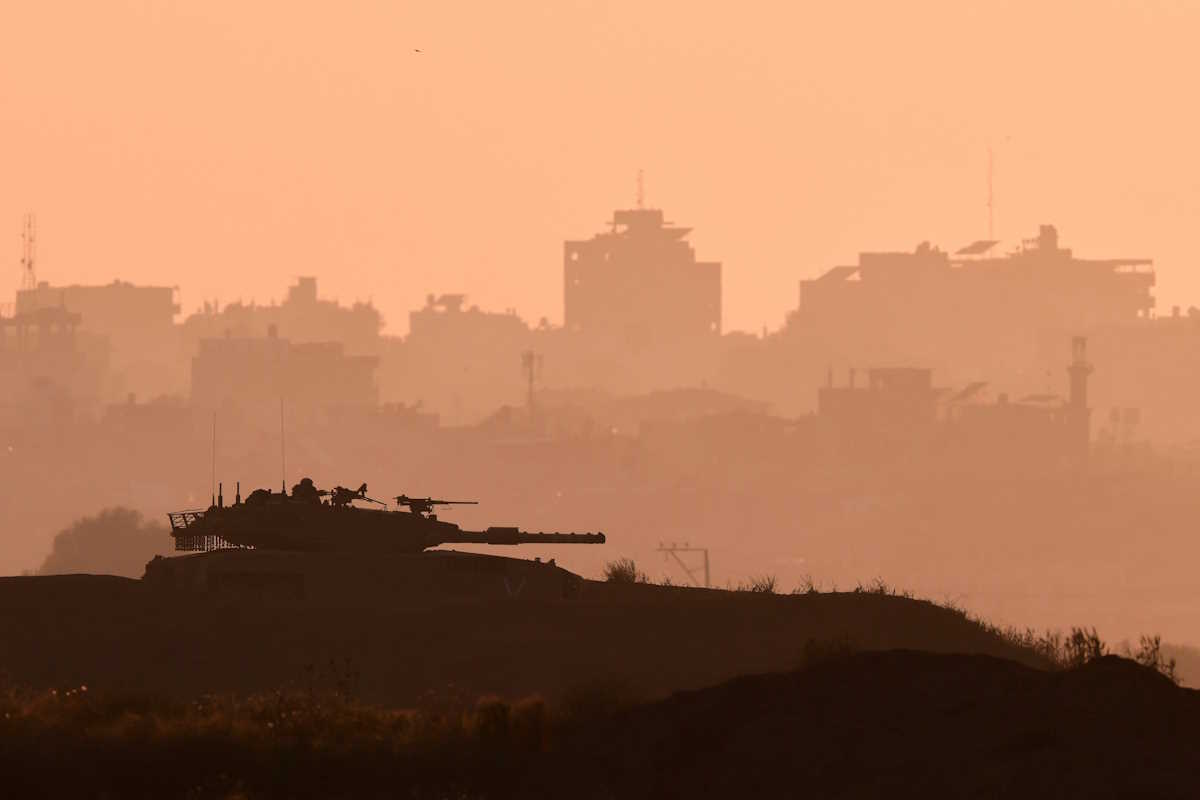 Israeli soldiers patrol in a tank near the Israel-Gaza border, amid the ongoing conflict between Israel and the Palestinian Islamist group Hamas, on the Israeli side April 7, 2024. REUTERS