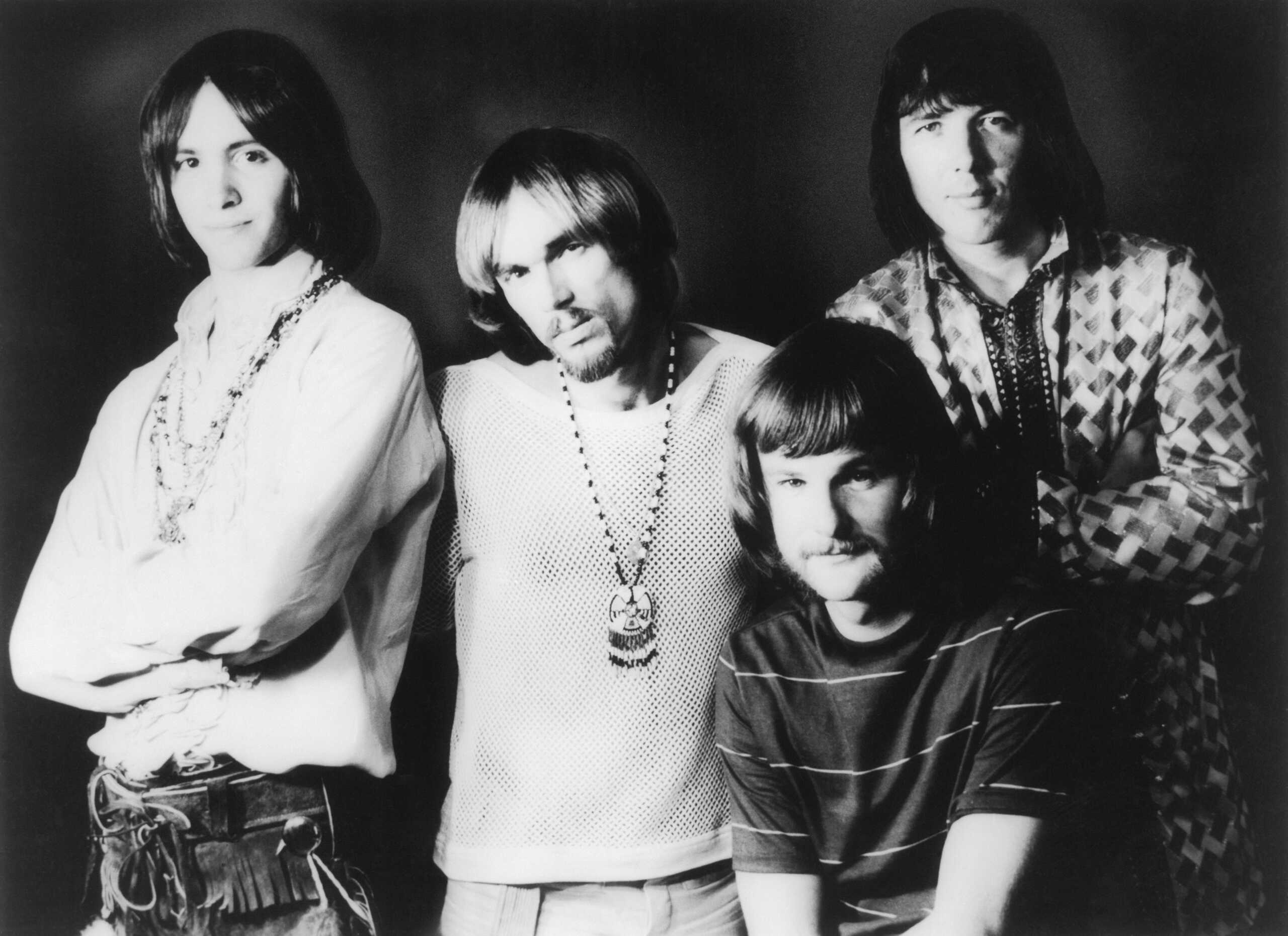 There probably are some antique-types, over 35, who've never heard of The Iron Butterfly, but this group has sold nearly 3,000,000 record albums this year. The Iron Butterfly is a fledgling rock group -- purveyor of what other people call 'acid rock' or 'hard rock.' They call it 'progressive music.' They call it 'progressive music.' Members of the group are LTR: Erik Brann, Ron Bushy, Lee Dorman, and Doug Ingle.