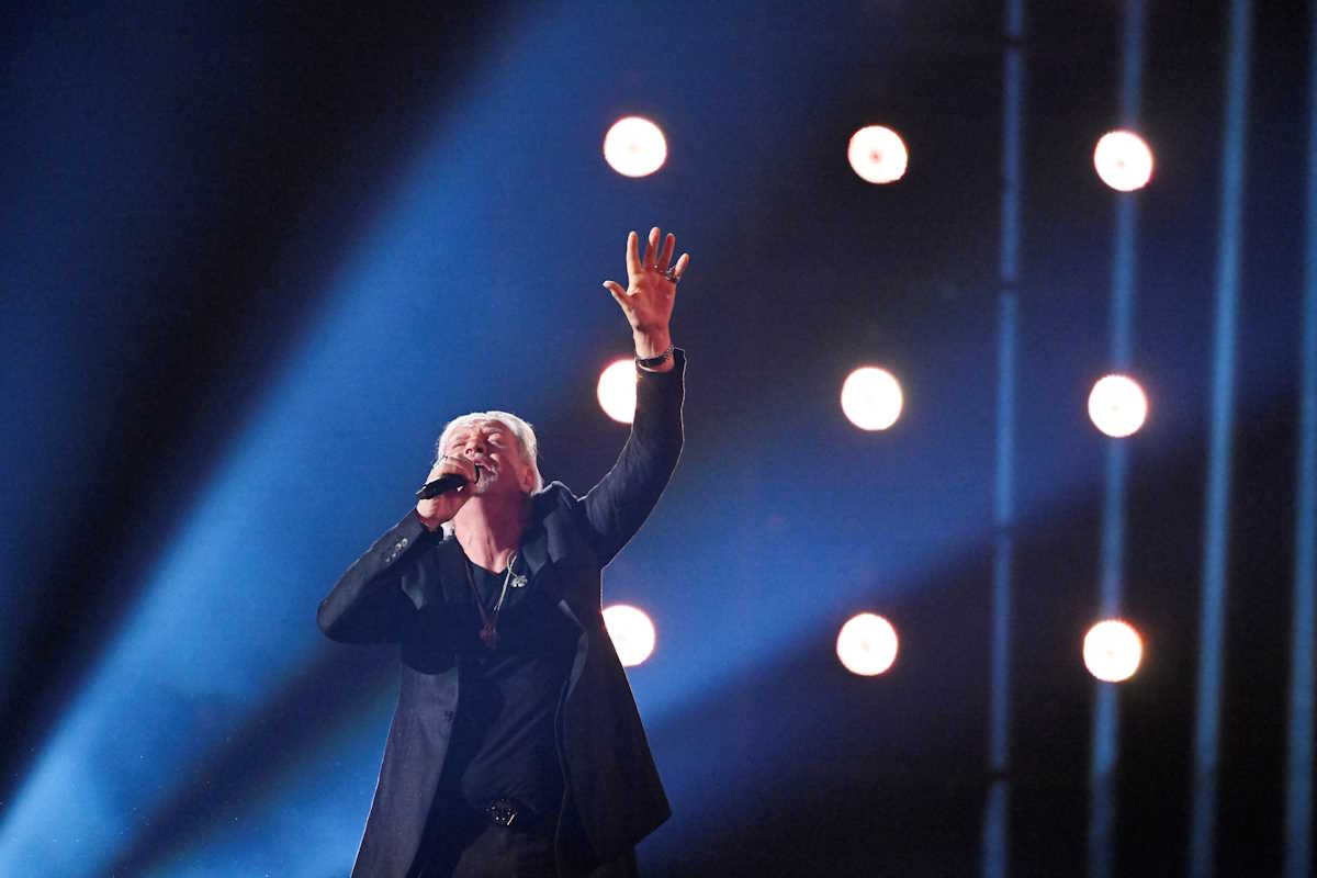 Johnny Logan sings Loreen's song 'Euphoria' which won the final in 2012 during the first rehearsal of the first semi-final of the 68th edition of the Eurovision Song Contest (ESC) at Malmo Arena, in Malmo, Sweden, May 06, 2024. TT News Agency