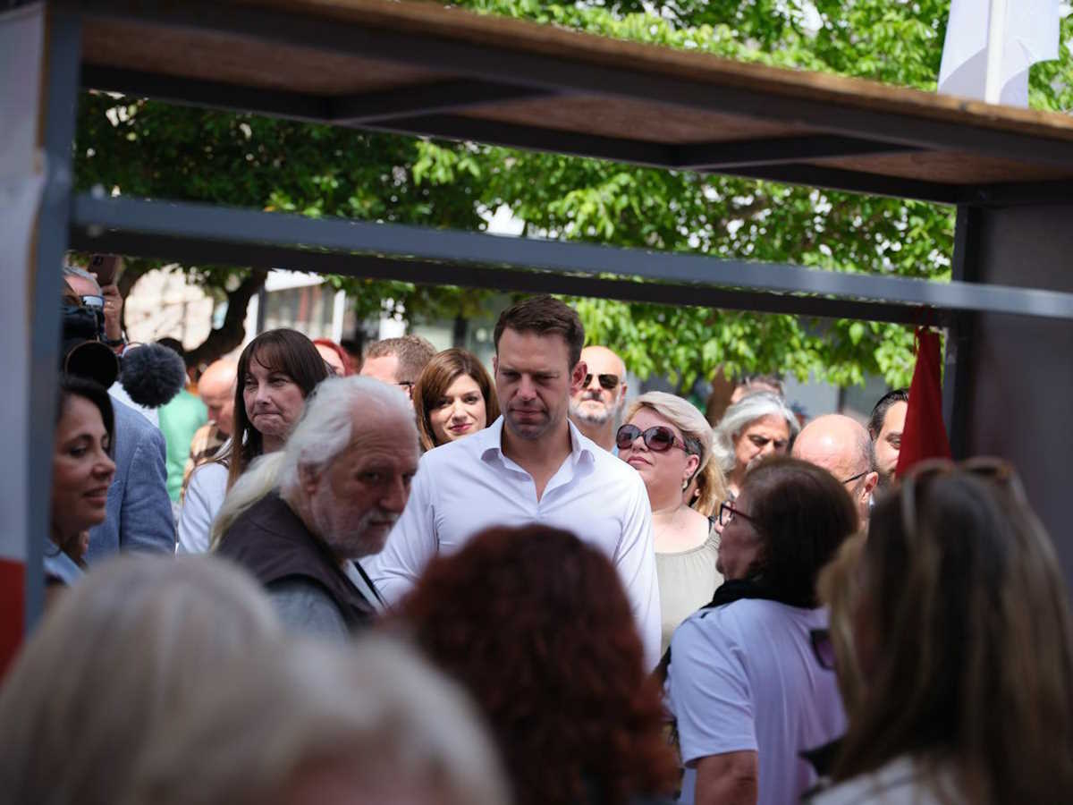 Περιοδεία του προέδρου του ΣΥΡΙΖΑ - Προοδευτική Συμμαχία Στέφανου Κασσελάκη στον Εύοσμο Θεσσαλονίκης, Κυριακή 19 Μαΐου 2024. 
(ΓΡΑΦΕΙΟ ΤΥΠΟΥ ΣΥΡΙΖΑ-ΠΣ