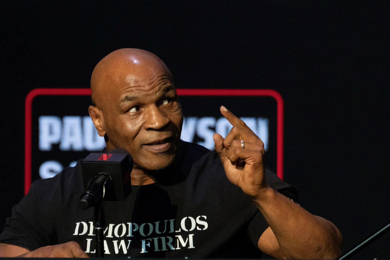 Boxer Mike Tyson attends a news conference, ahead of a sanctioned professional fight versus Jake Paul which is set to take place at AT&T Stadium in Arlington, Texas on July 20, in New York City, U.S., May 13, 2024. REUTERS