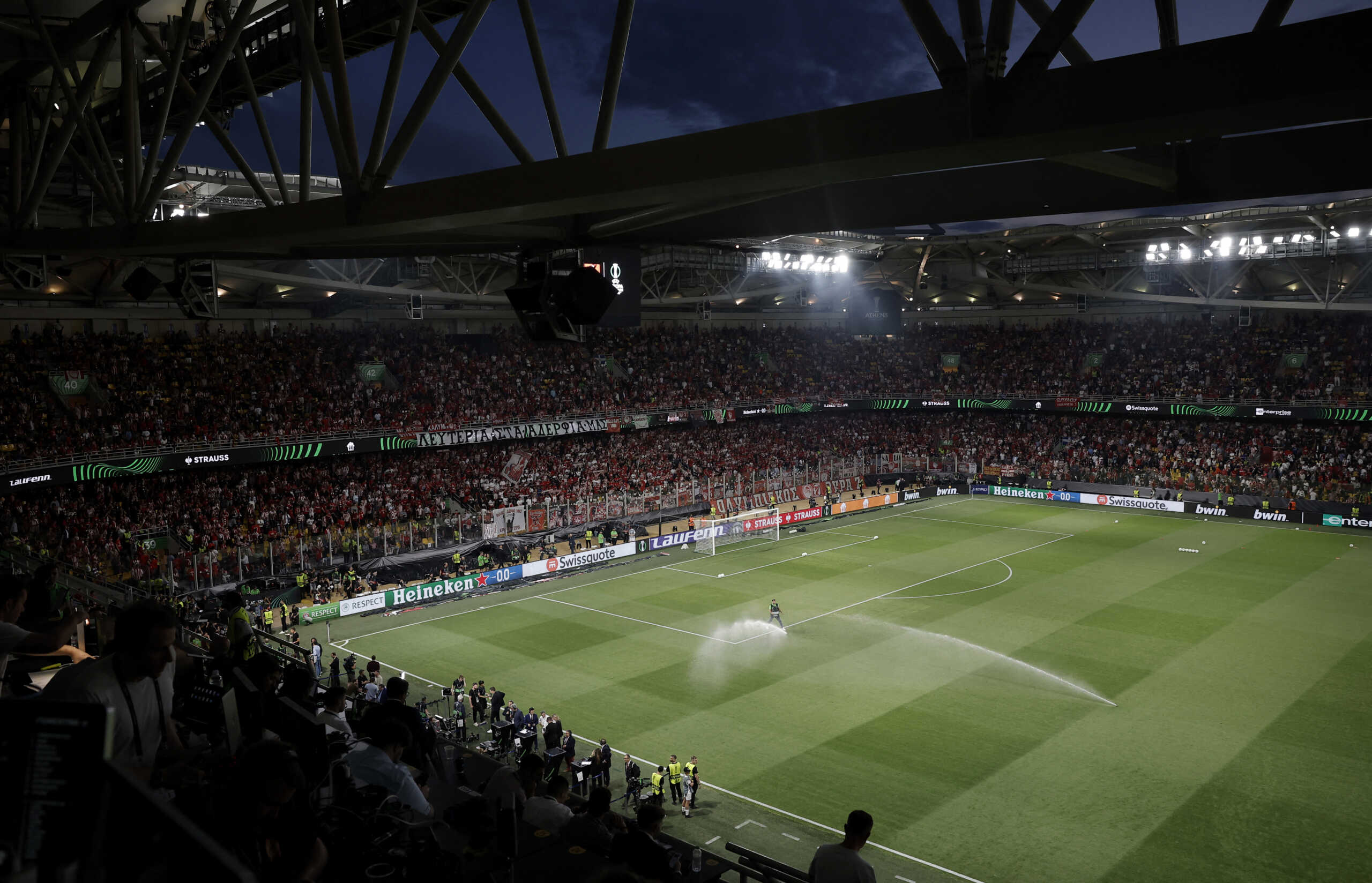 Soccer Football - Europa Conference League - Final - Olympiacos v Fiorentina - Agia Sophia Stadium, Athens, Greece - May 29, 2024 General view inside the stadium before the match REUTERS