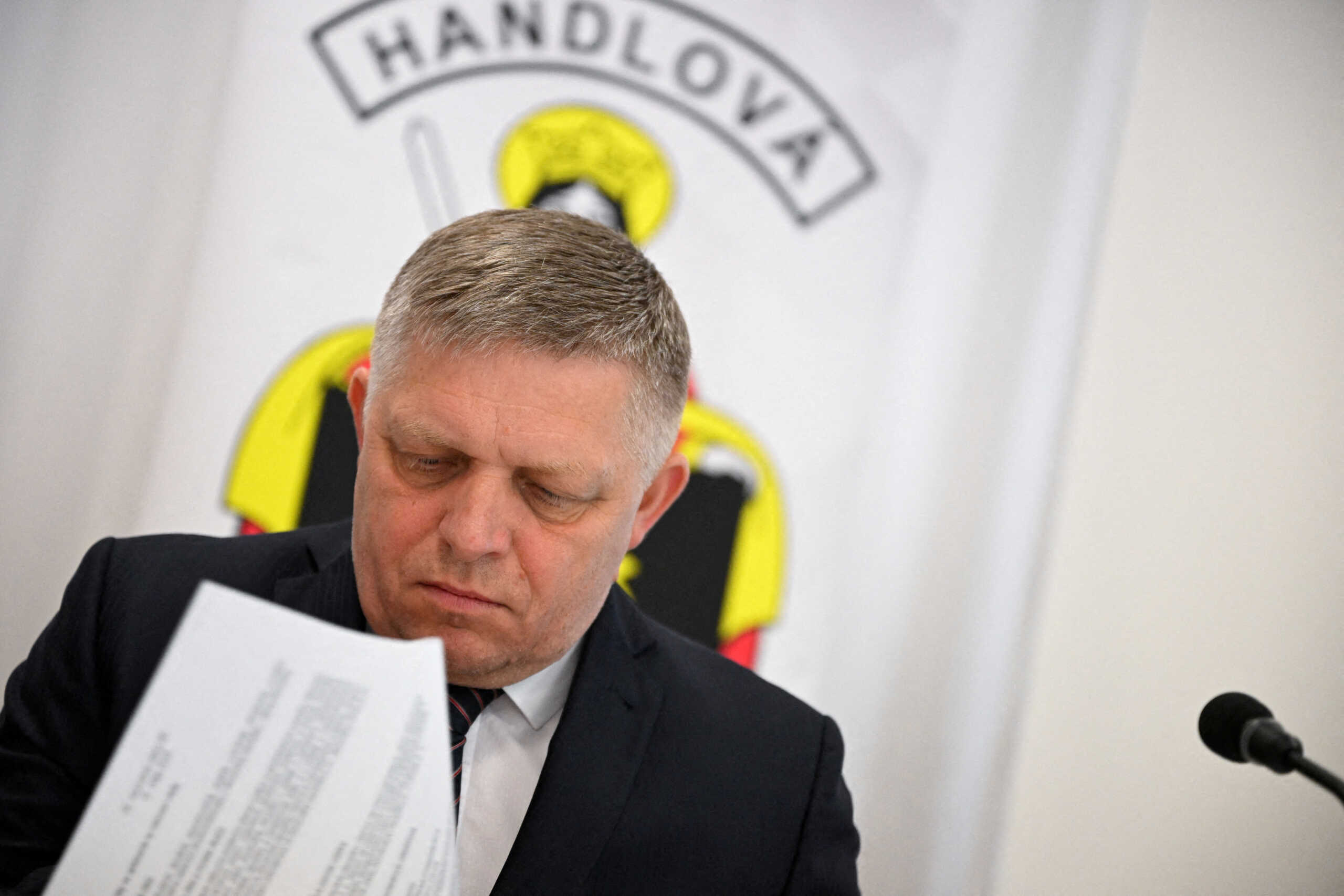 FILE PHOTO: Slovak Prime Minister Robert Fico attends a government meeting, before a shooting incident where he was wounded, in Handlova, Slovakia, May 15, 2024. REUTERS
