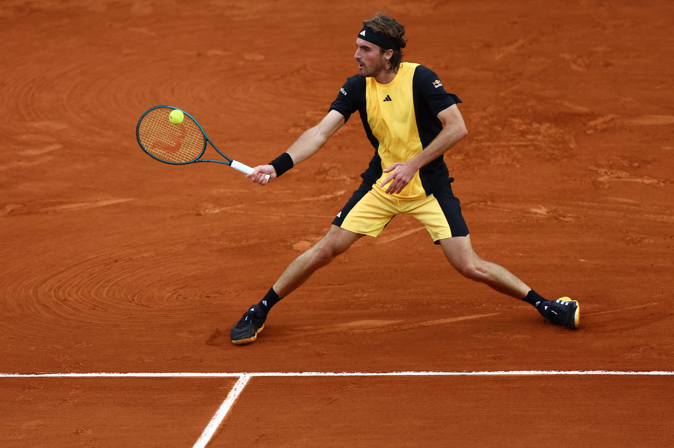 Tennis - French Open - Roland Garros, Paris, France - May 27, 2024 Greece's Stefanos Tsitsipas in action during his first round match against Hungary's Marton Fucsovics REUTERS