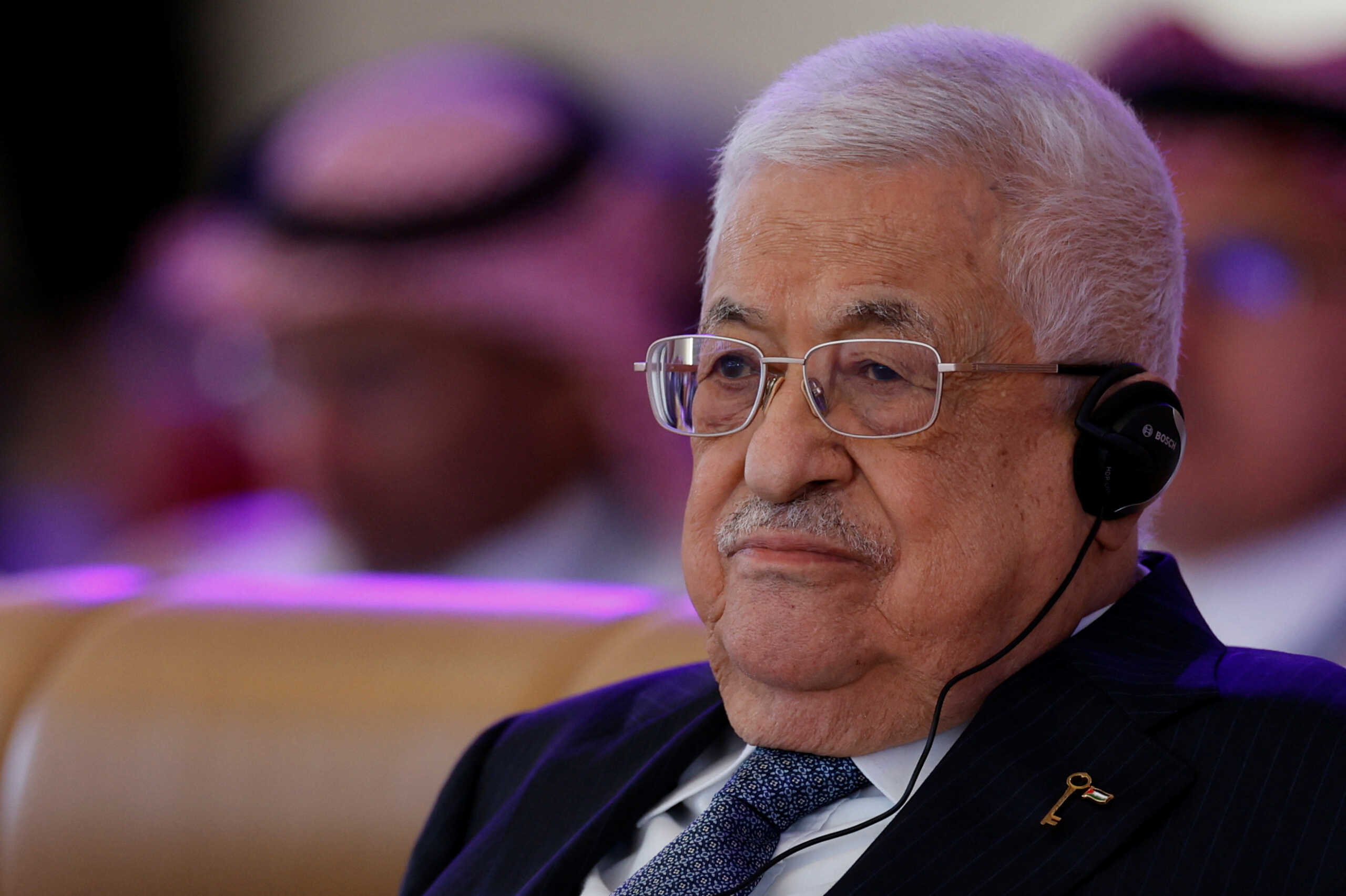 Palestinian President Mahmoud Abbas attends the World Economic Forum (WEF) in Riyadh, Saudi Arabia, April 28, 2024. REUTERS