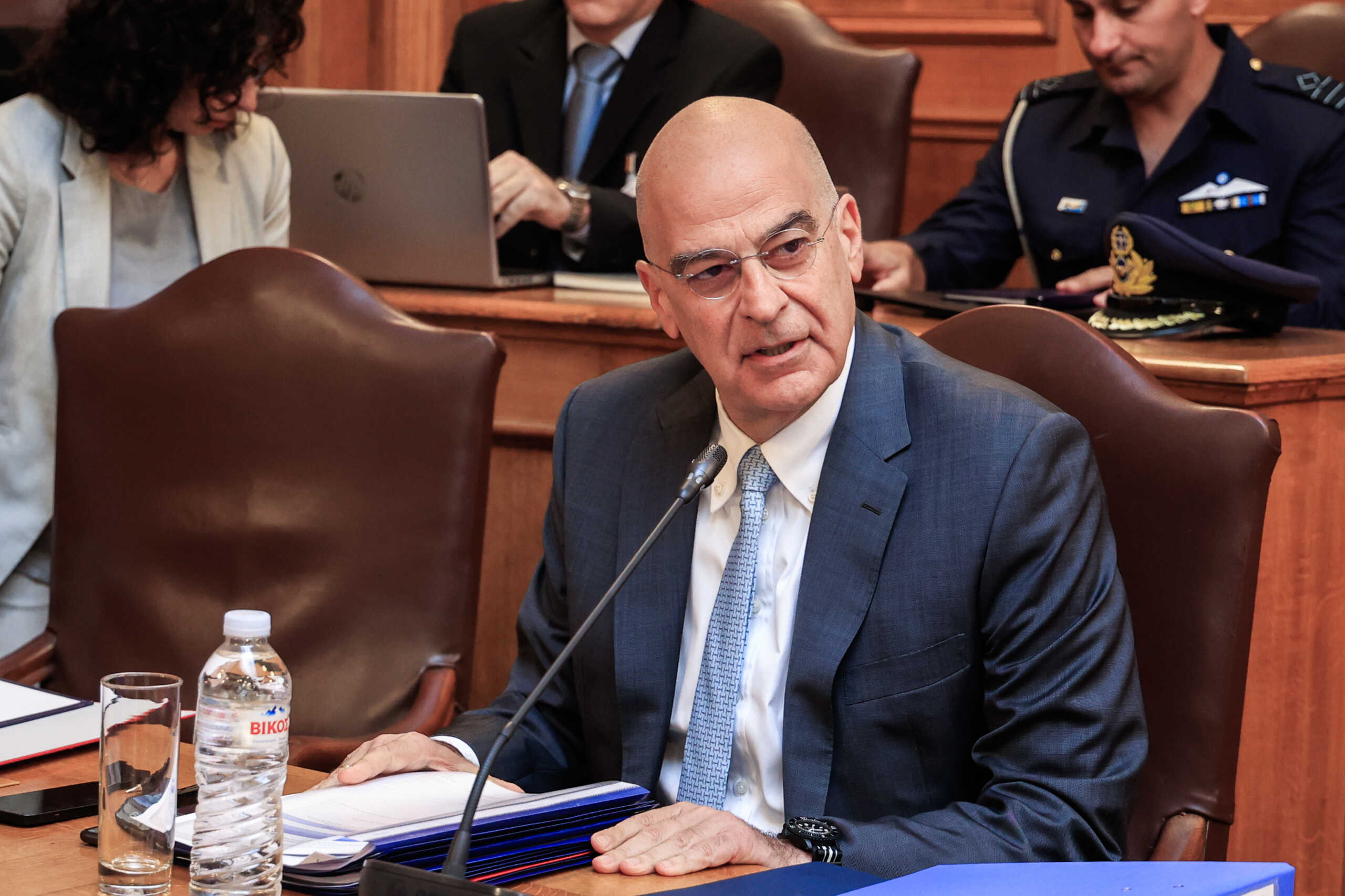 Επεξεργασία και εξέταση του σχεδίου νόμου του Υπουργείου Εθνικής Άμυνας "Ίδρυση Ελληνικού Κέντρου Αμυντικής Καινοτομίας, εκσυγχρονισμός θεσμικού πλαισίου των Ανωτάτων Στρατιωτικών Εκπαιδευτικών Ιδρυμάτων, σύσταση Κοινού Σώματος Πληροφορικής στις Ένοπλες Δυνάμεις και λοιπές διατάξεις", Πέμπτη 16 Μαΐου 2024. 
(ΓΙΩΡΓΟΣ ΚΟΝΤΑΡΙΝΗΣ