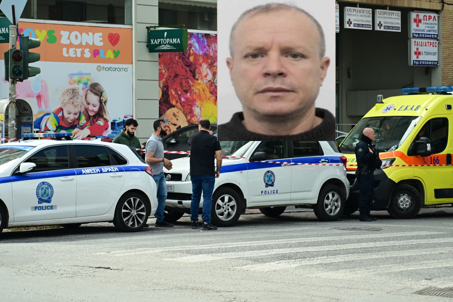 Δολοφονία 40χρονης γυναίκας στο Μενίδι, Πέμπτη 16 Μαΐου 2024. Την γυναίκα εντόπισαν περίοικοι στη συμβολή των οδών Πάρνηθος και Αριστοτέλους. Στο σημείο έσπευσαν άμεσα αστυνομικές δυνάμεις, όπου την βρήκαν θανάσιμα μαχαιρωμένη στην κοιλιακή χώρα. 
(ΚΩΣΤΑΣ ΤΖΟΥΜΑΣ
