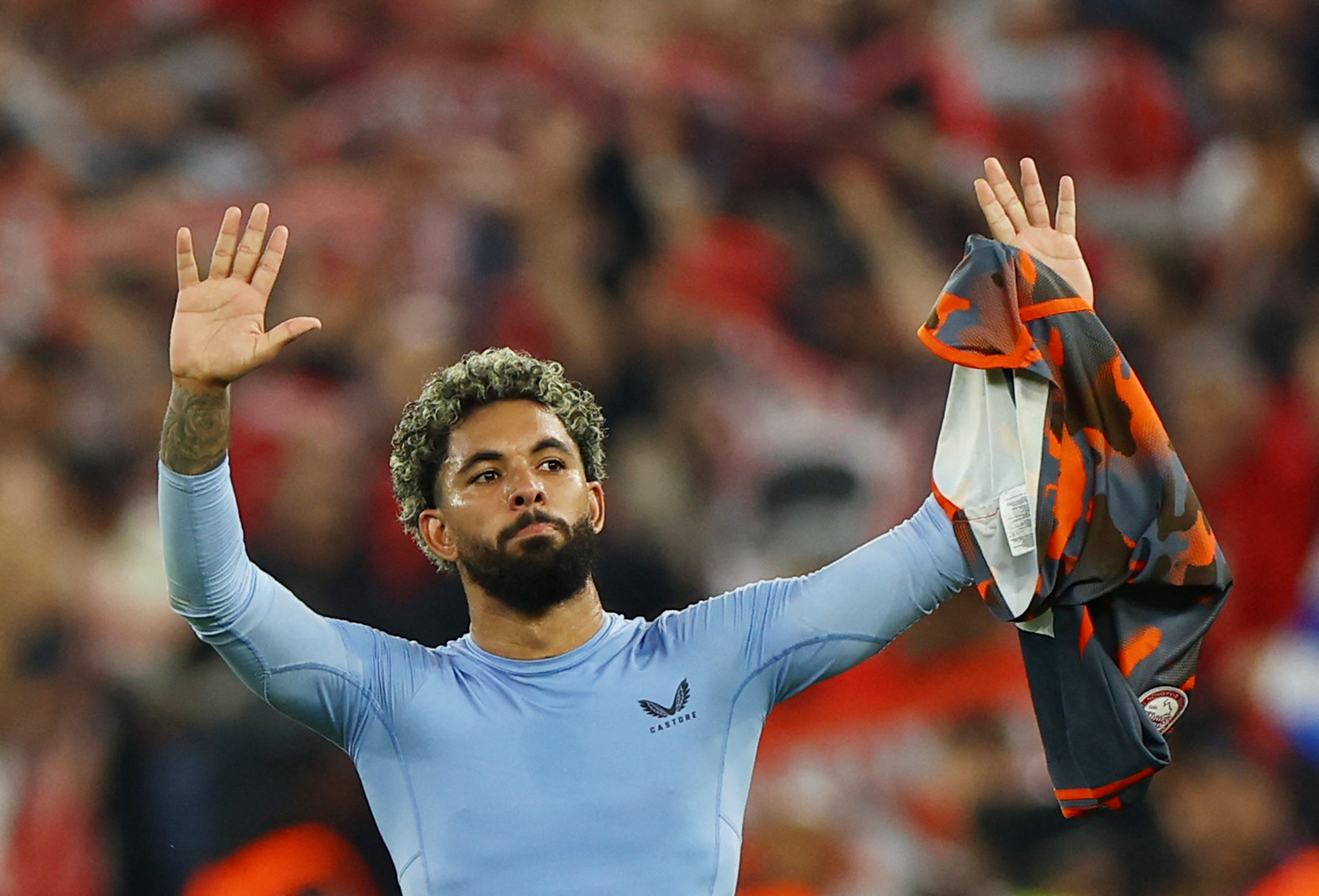 Soccer Football - Europa Conference League - Semi Final - First Leg - Aston Villa v Olympiacos - Villa Park, Birmingham, Britain - May 2, 2024  Aston Villa's Douglas Luiz looks dejected after the match REUTERS