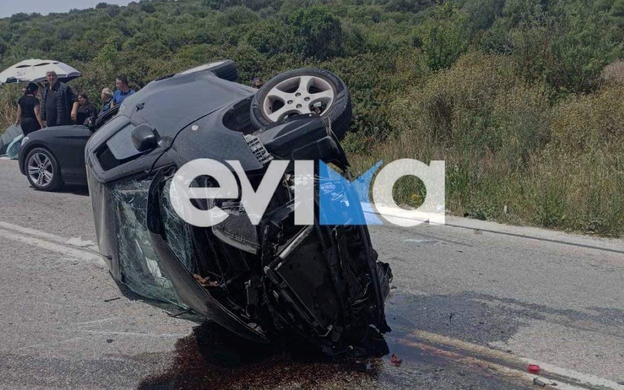 Εύβοια: Σοβαρό τροχαίο με δυο τραυματίες – ΙΧ τούμπαρε σε κεντρικό δρόμο