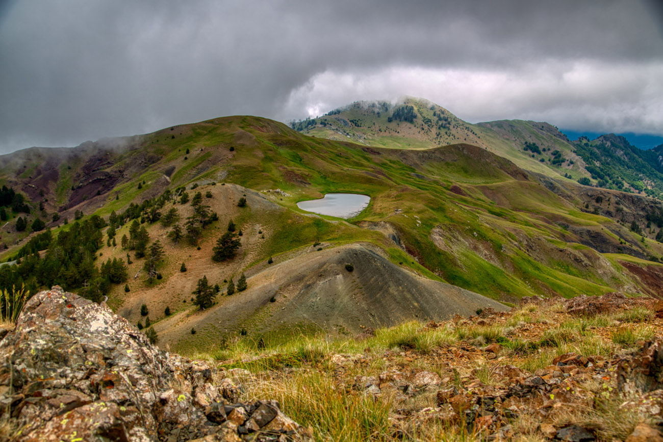 View of dragon lake, Smolikas, Pindos mountains, Epirus, Greece