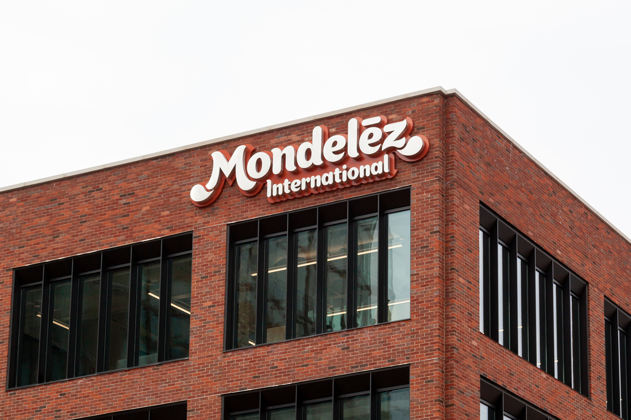 Chicago, Illinois, USA - March 29, 2022: Mondelez International headquarters in Chicago, Illinois, USA. Mondelez is an American confectionery, food, beverage and snack food company.