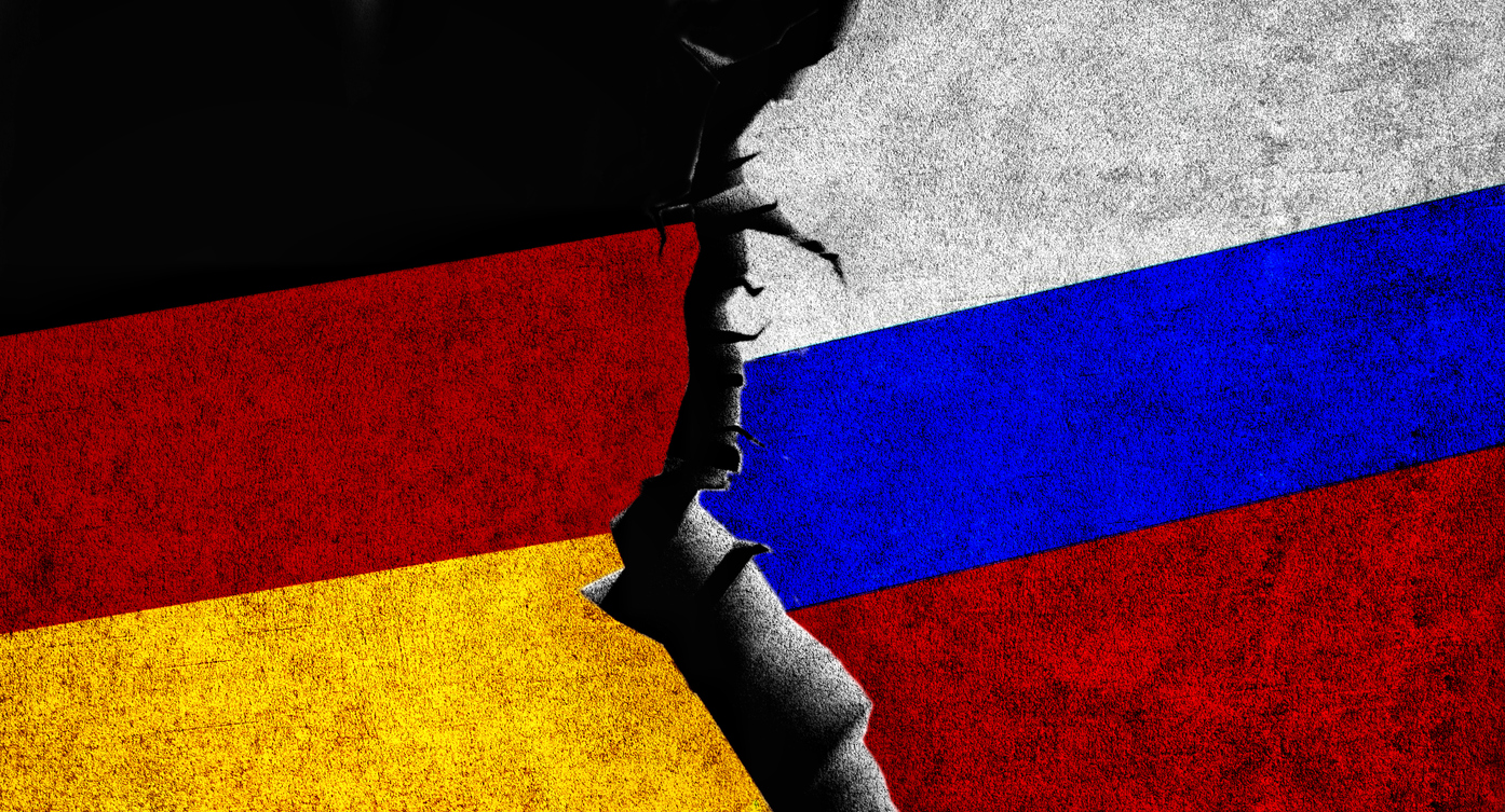Germany and Russia flags together. Russia and Germany relations. Russia vs Germany