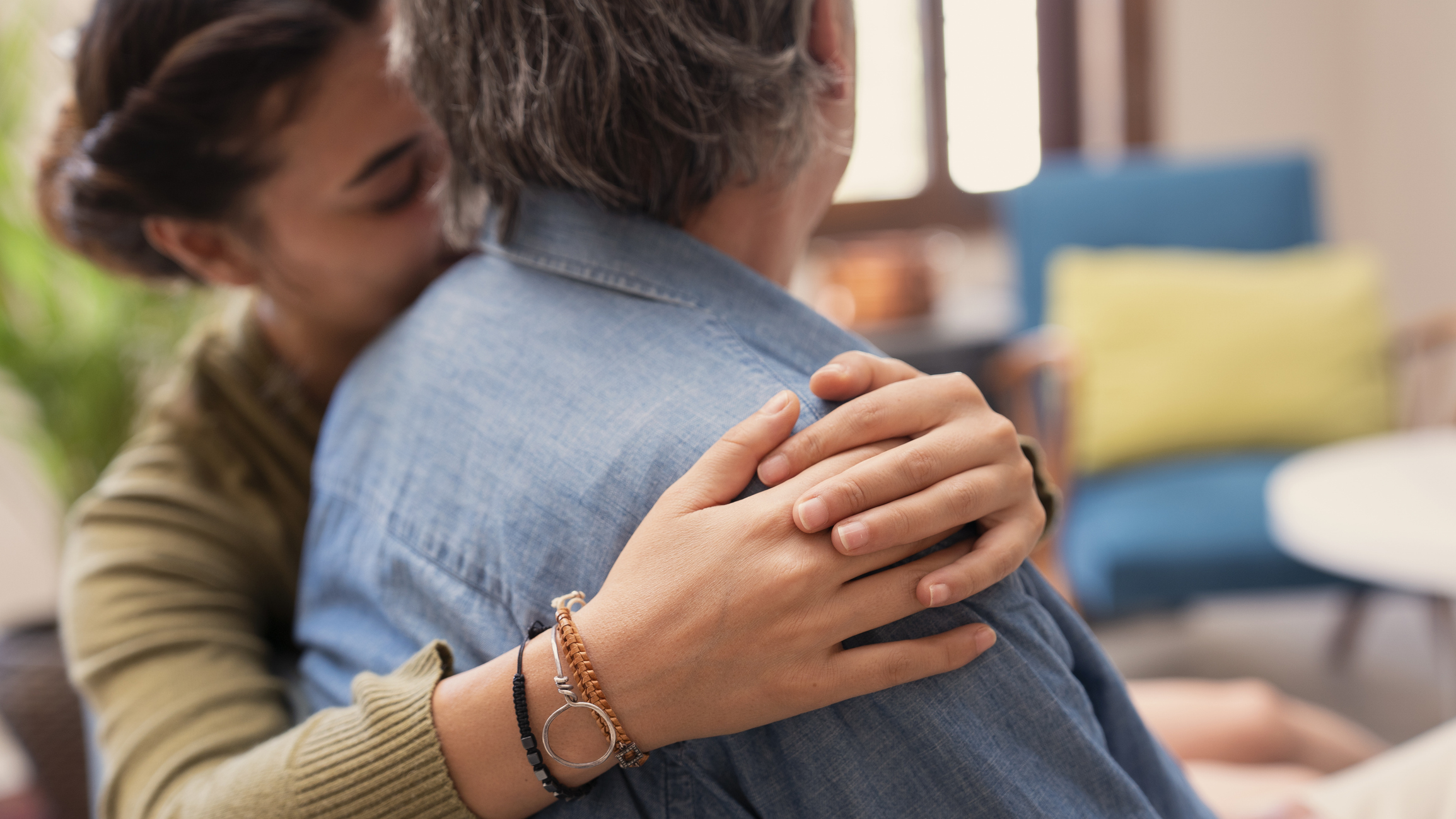 A loving hug at home