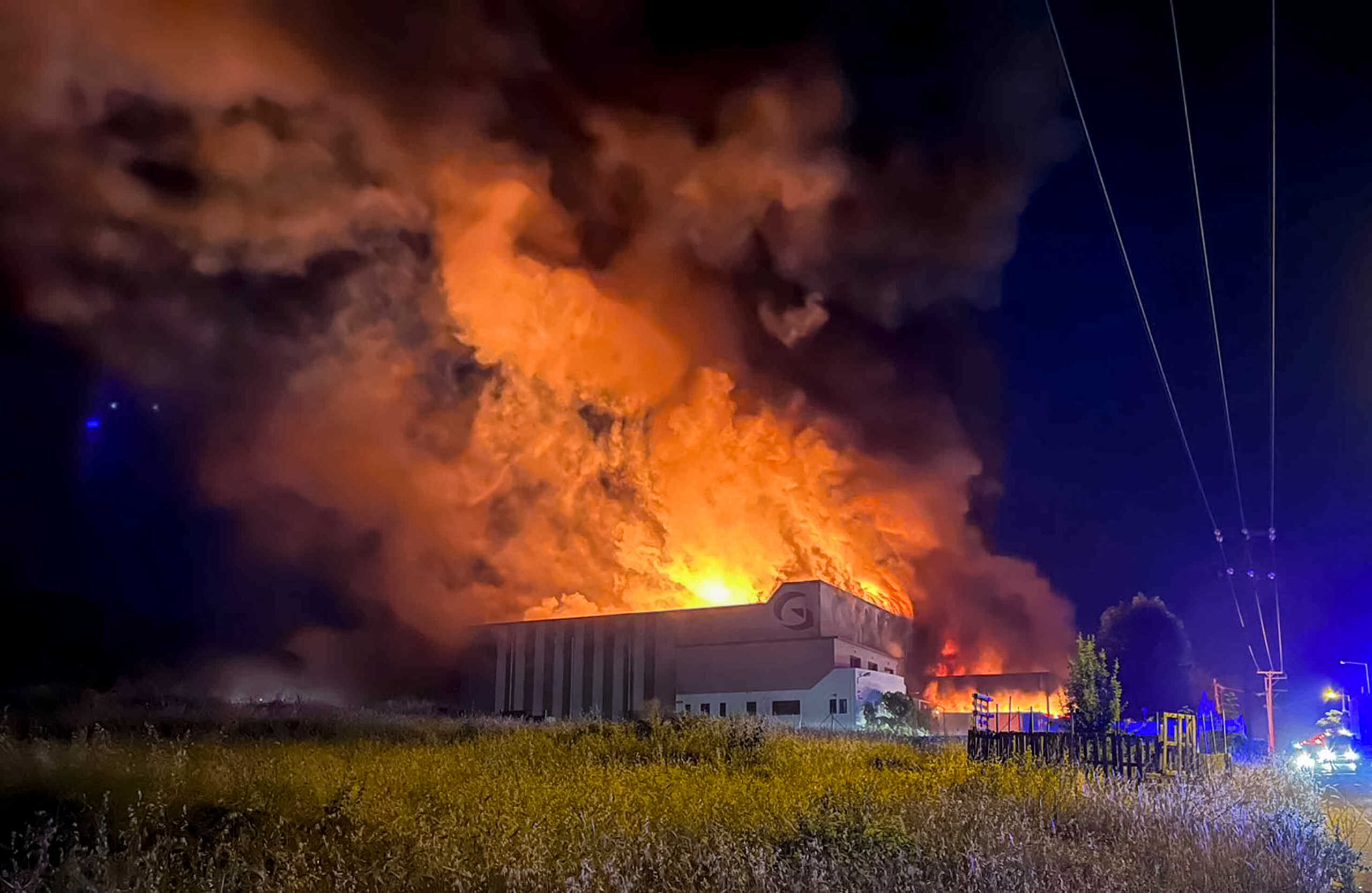 Πυρκαγιά σε εργοστάσιο εταιρείας που παρέχει τα σχολικά γεύματα στην περιοχή της Λαμίας. Δευτέρα 20 Μαΐου 2024  (EUROKINISSI)