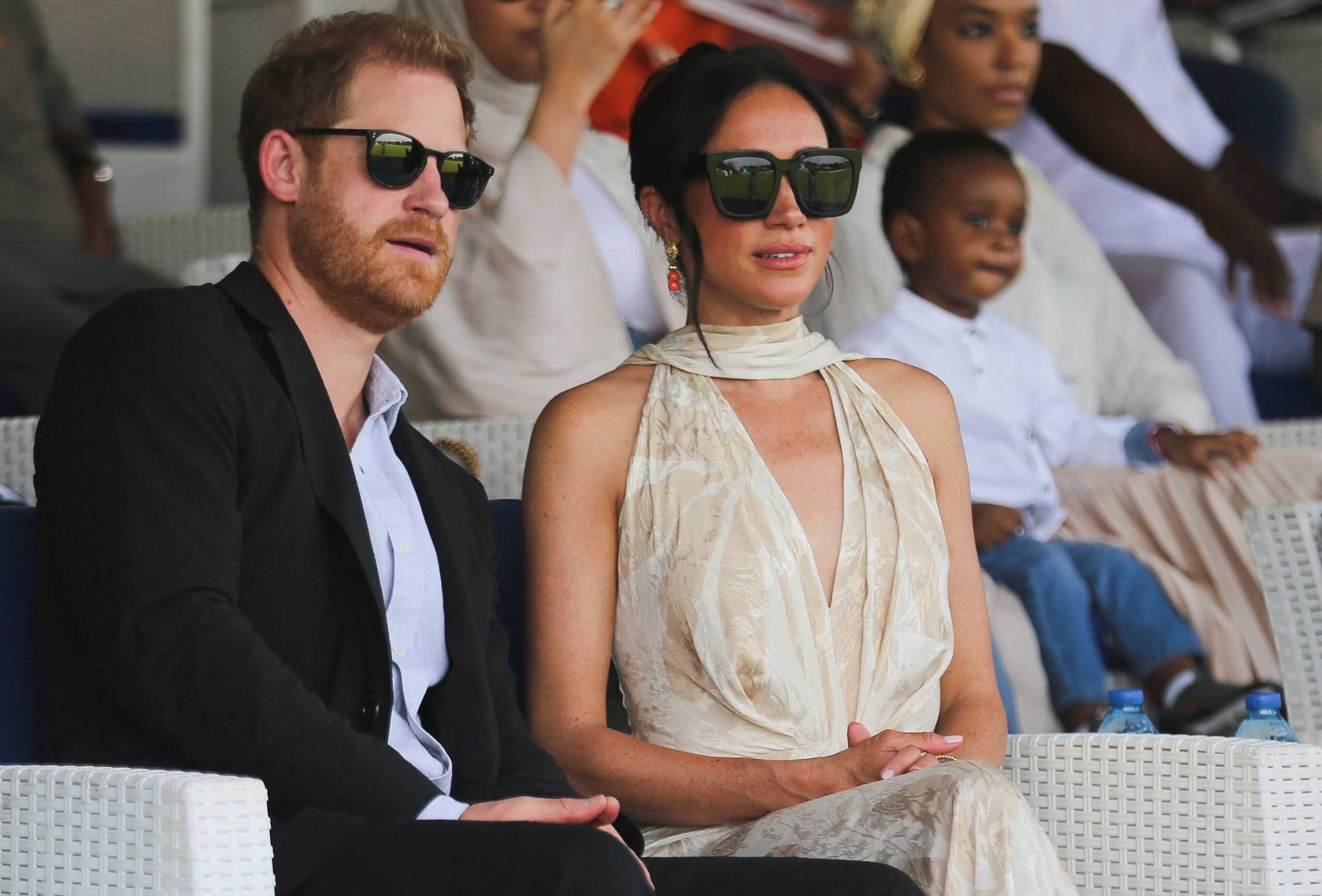 Britain's Prince Harry, Duke of Sussex and Meghan, Duchess of Sussex attend a polo fundraiser event in Lagos, Nigeria, May 12, 2024. REUTERS