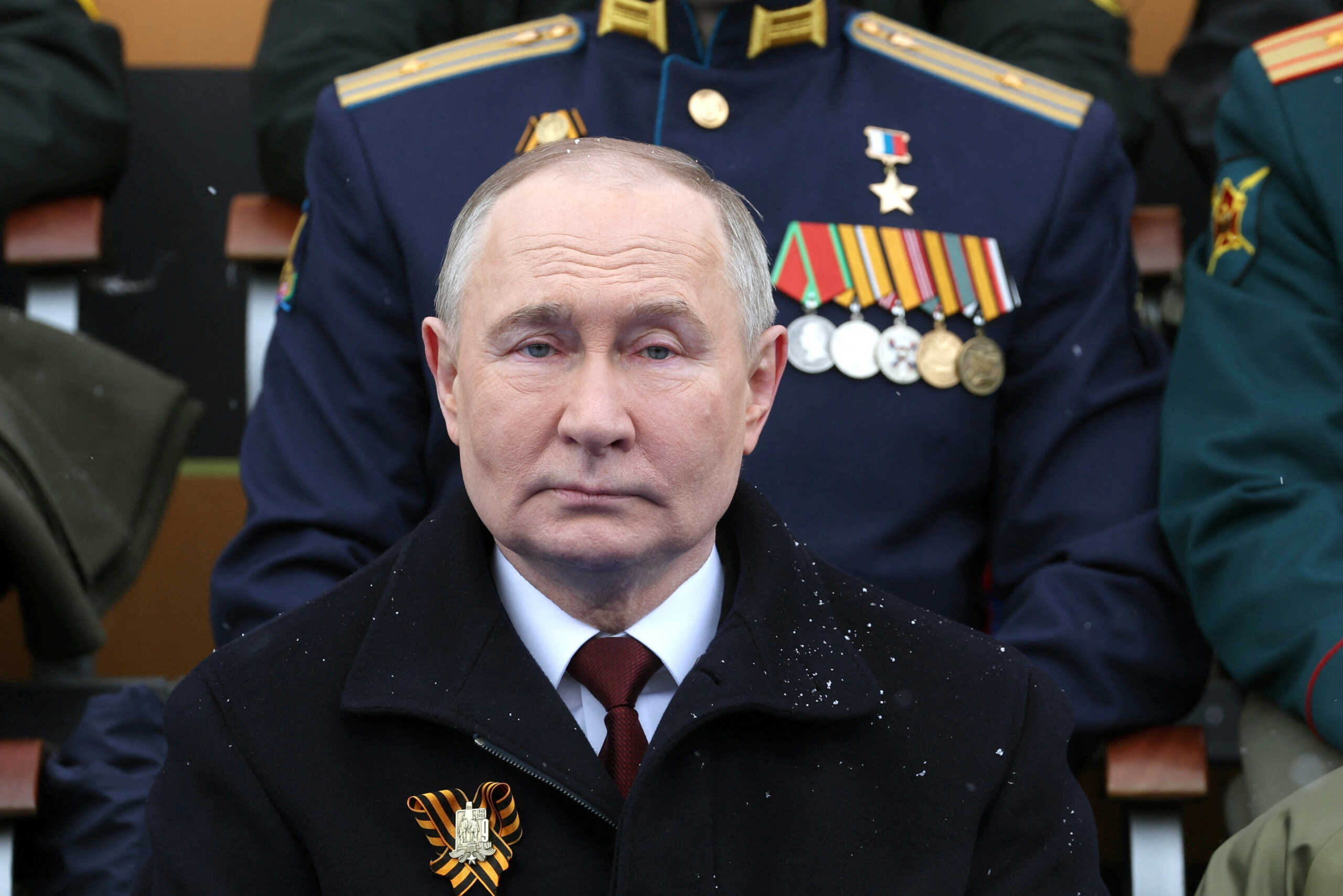 Russian President Vladimir Putin attends a military parade on Victory Day, which marks the 79th anniversary of the victory over Nazi Germany in World War Two, in Red Square in Moscow, Russia, May 9, 2024. Sputnik