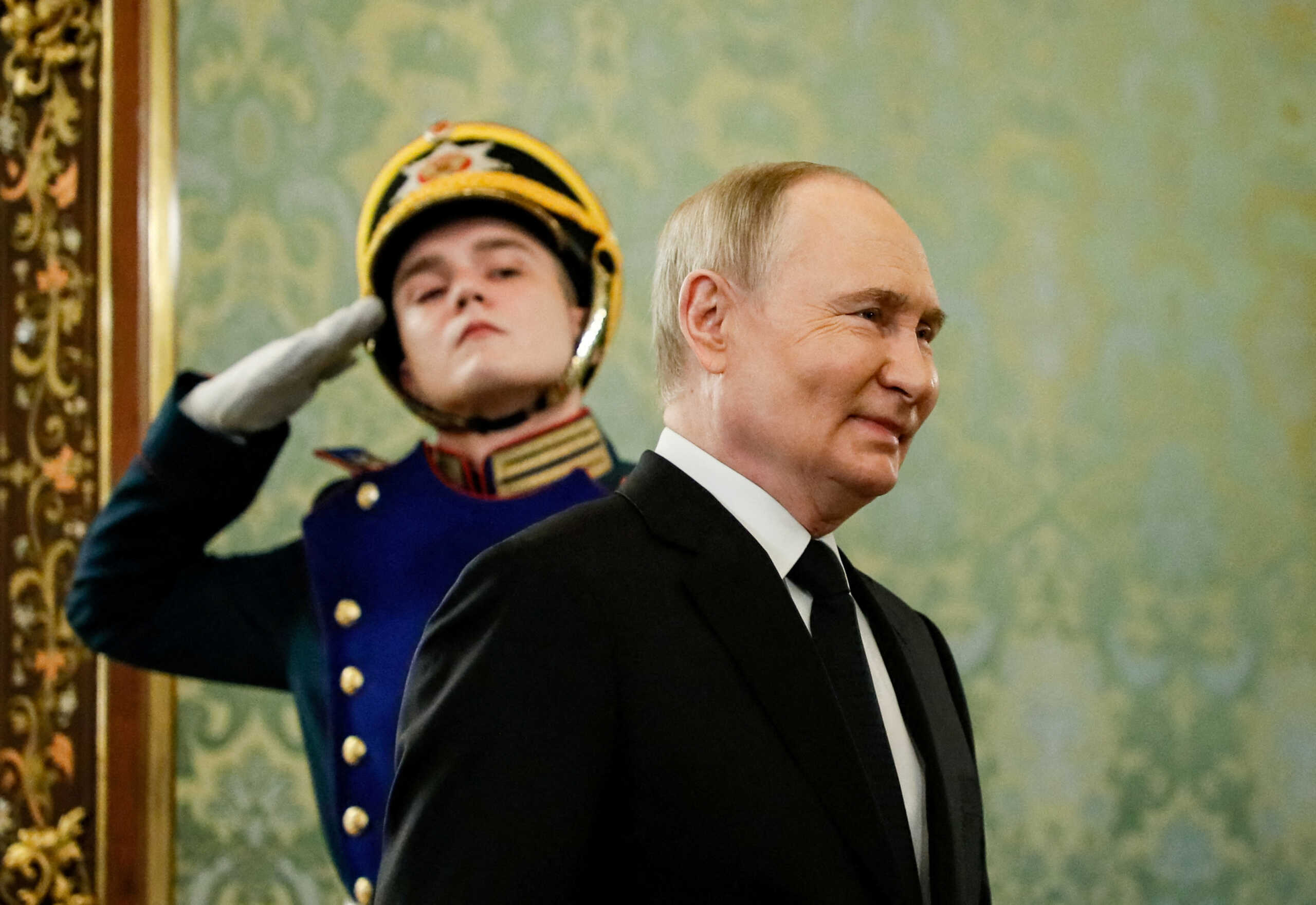 FILE PHOTO: Russian President Vladimir Putin at the Kremlin in Moscow, Russia, May 23, 2024. YURI KOCHETKOV